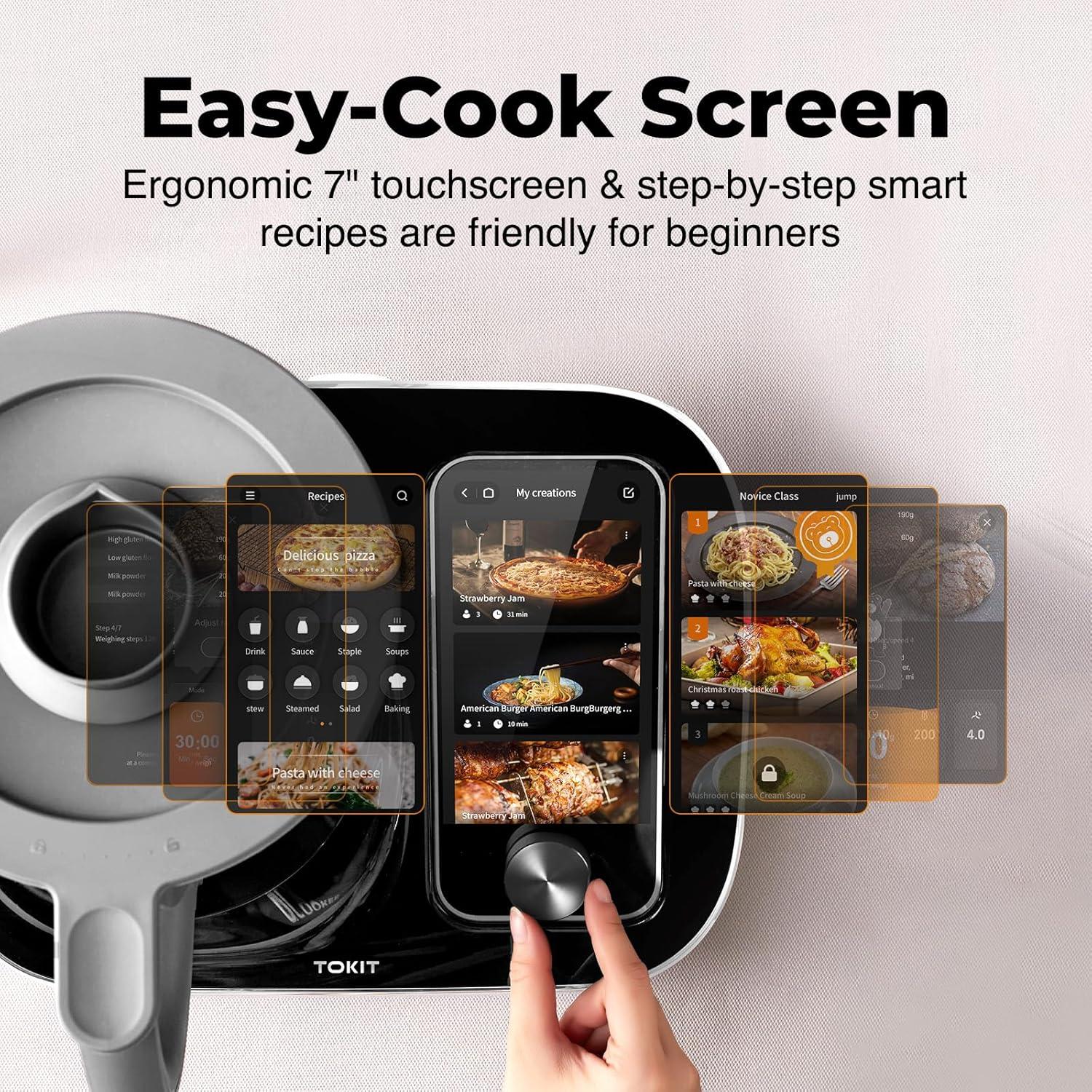 Black Stainless Steel Smart Multi-Cooker with Touchscreen