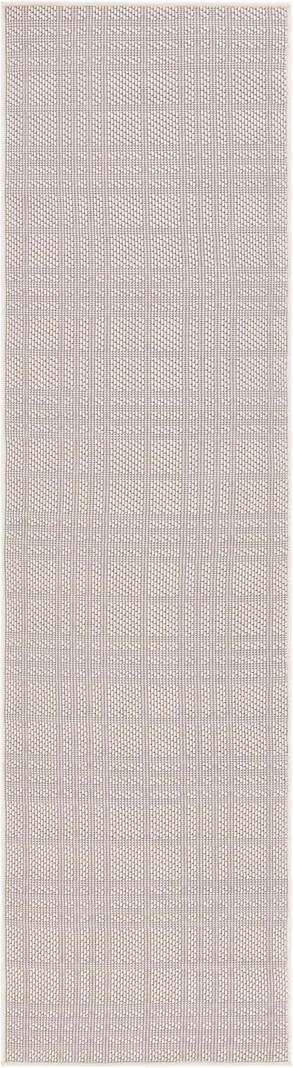 Ivory Flat Woven Synthetic Washable Runner Rug