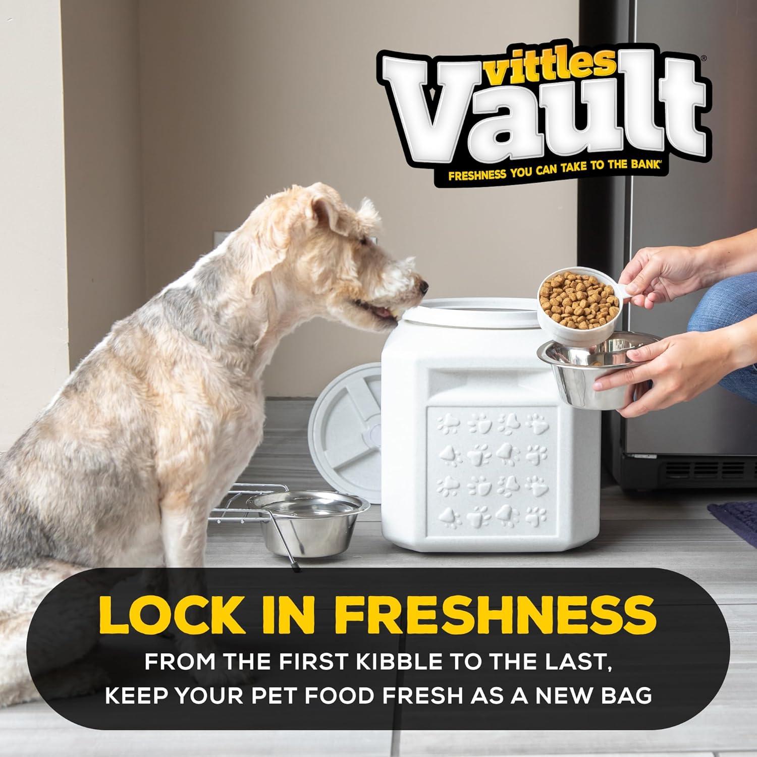 Gamma2 Vittles Vault Outback Pawprint Plastic Dry Pet Food Storage Container for Dogs, Gray, 25 Pound Capacity