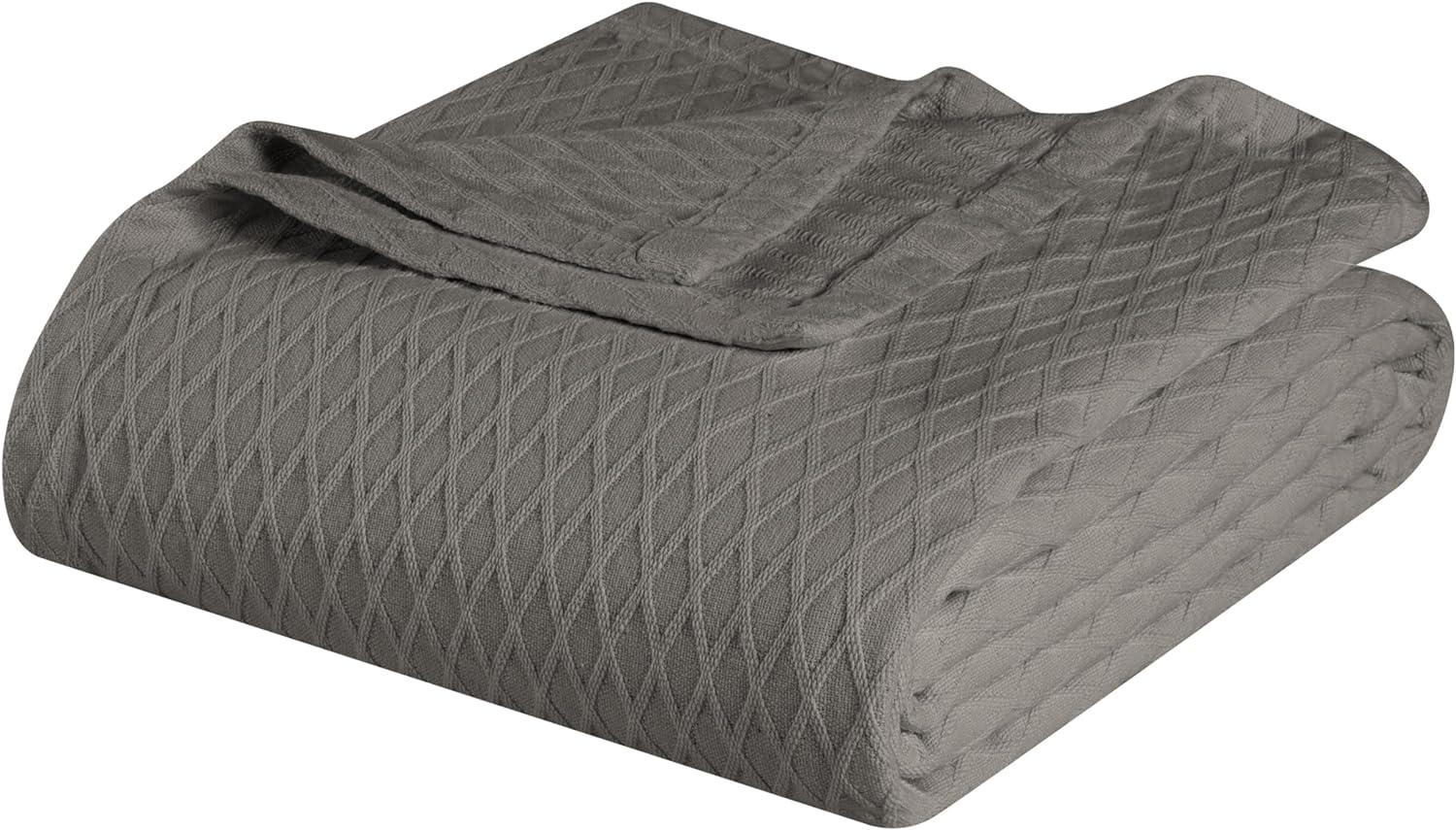 Superior Diamond Weave All-Season Bedding Cotton Throw Layering Blanket
