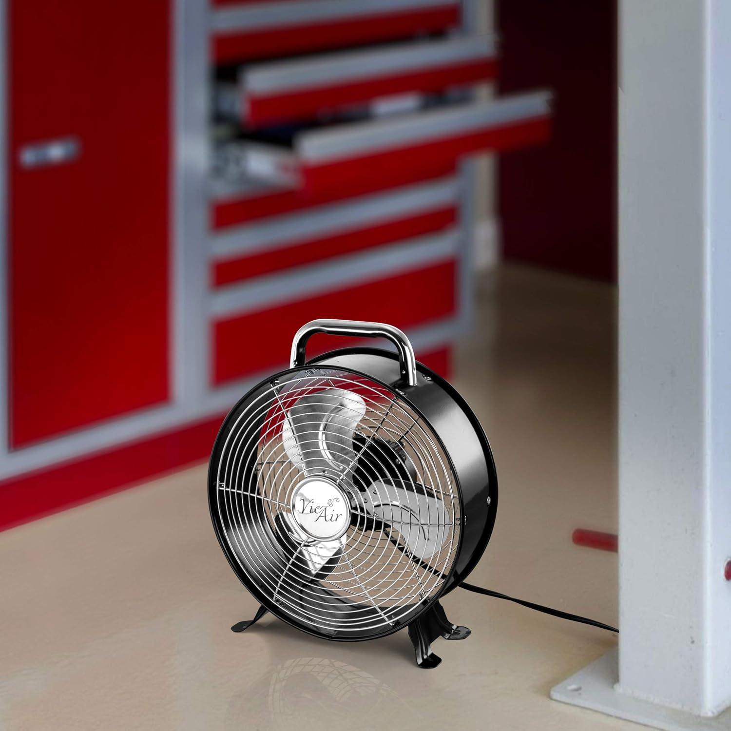 Vie Air 12 Inch High Velocity Dual Speed Retro Metal Drum Fan