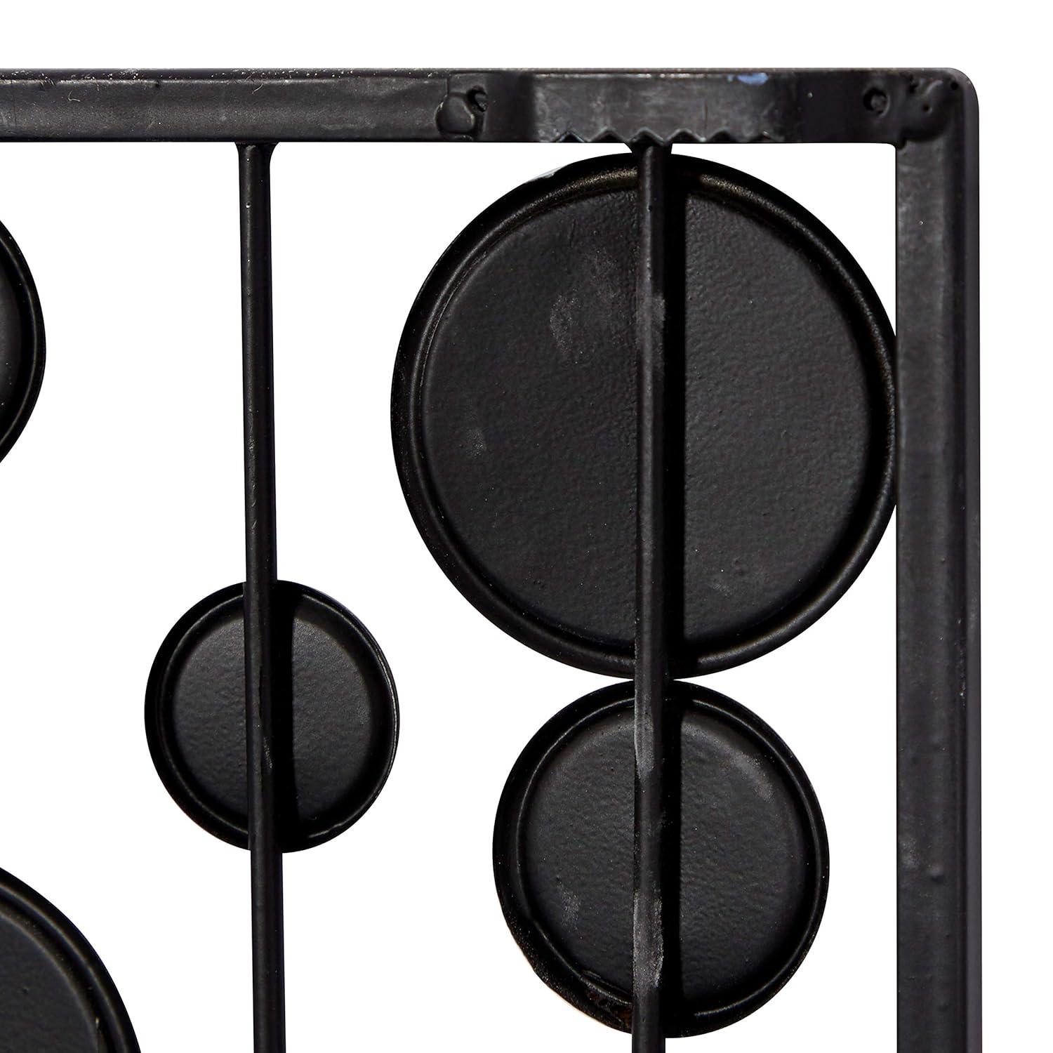 Mercer41 Metal Geometric Black Wall Decor with Round Mirror Accents Set