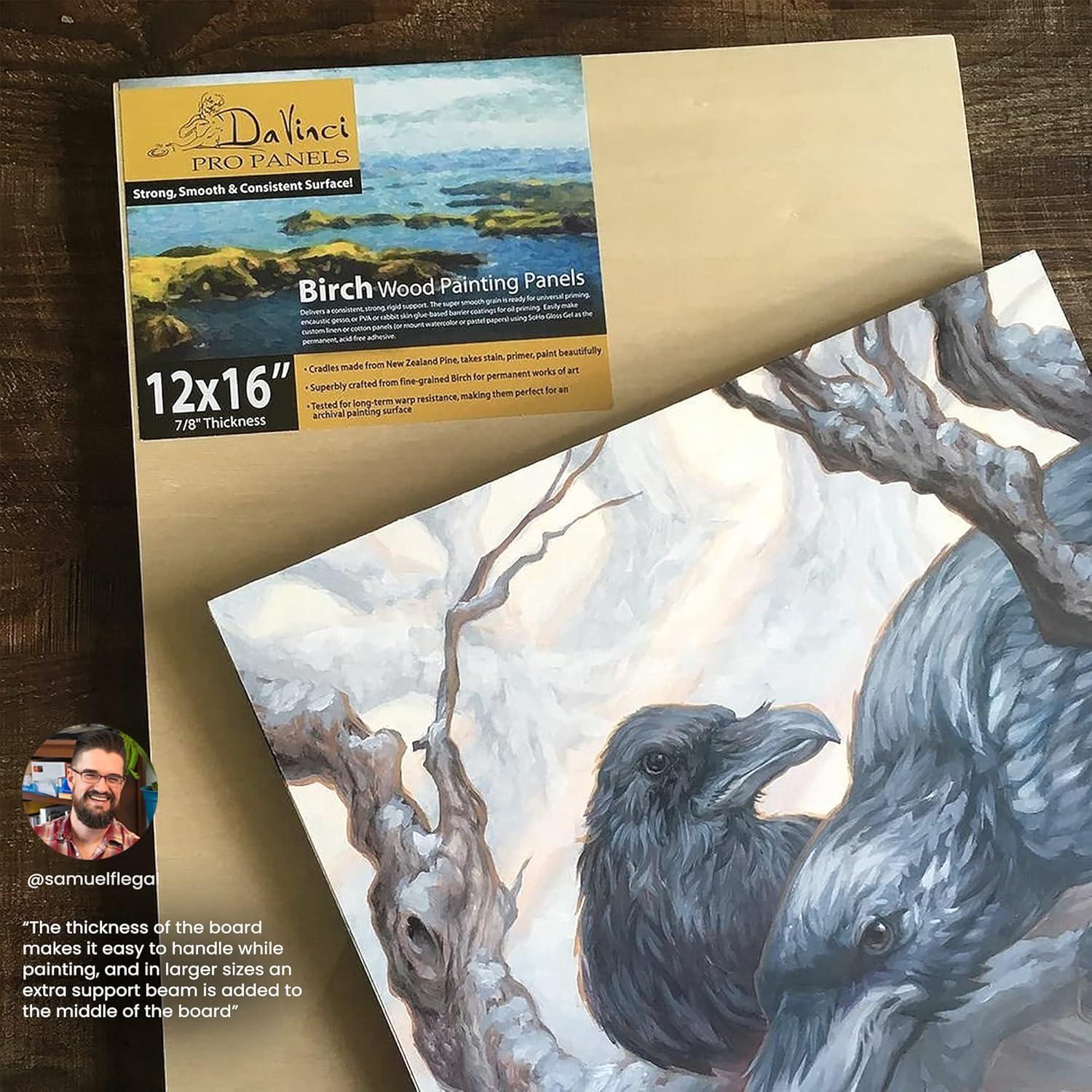 Da Vinci Pro Birch Wood Painting 1-5/8" Panel  18x18" - 4 Pack