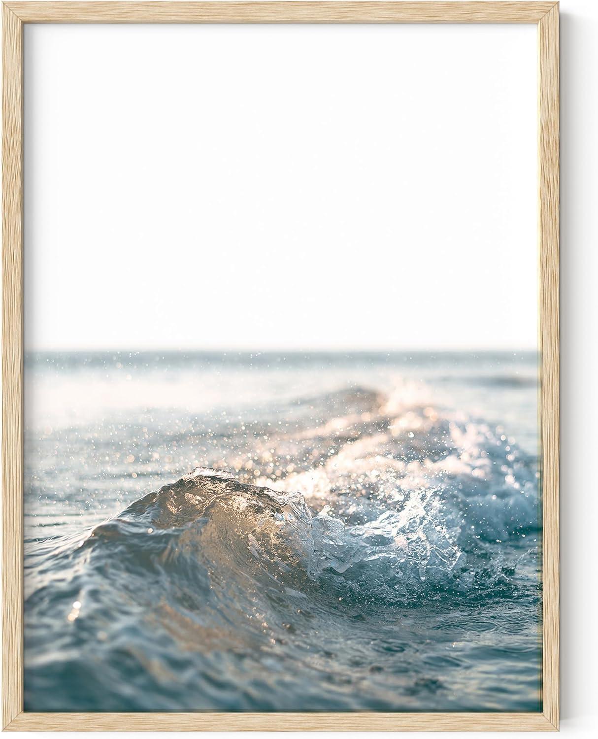 Framed Ocean Wave Poster for Kids Nursery 16" x 12"