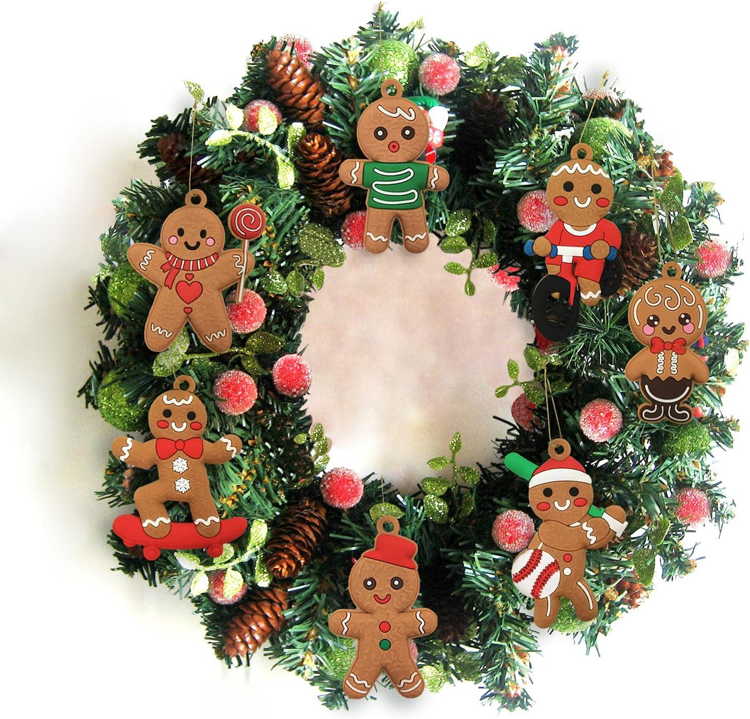 Multicolor PVC Gingerbread Man Christmas Tree Ornaments Set