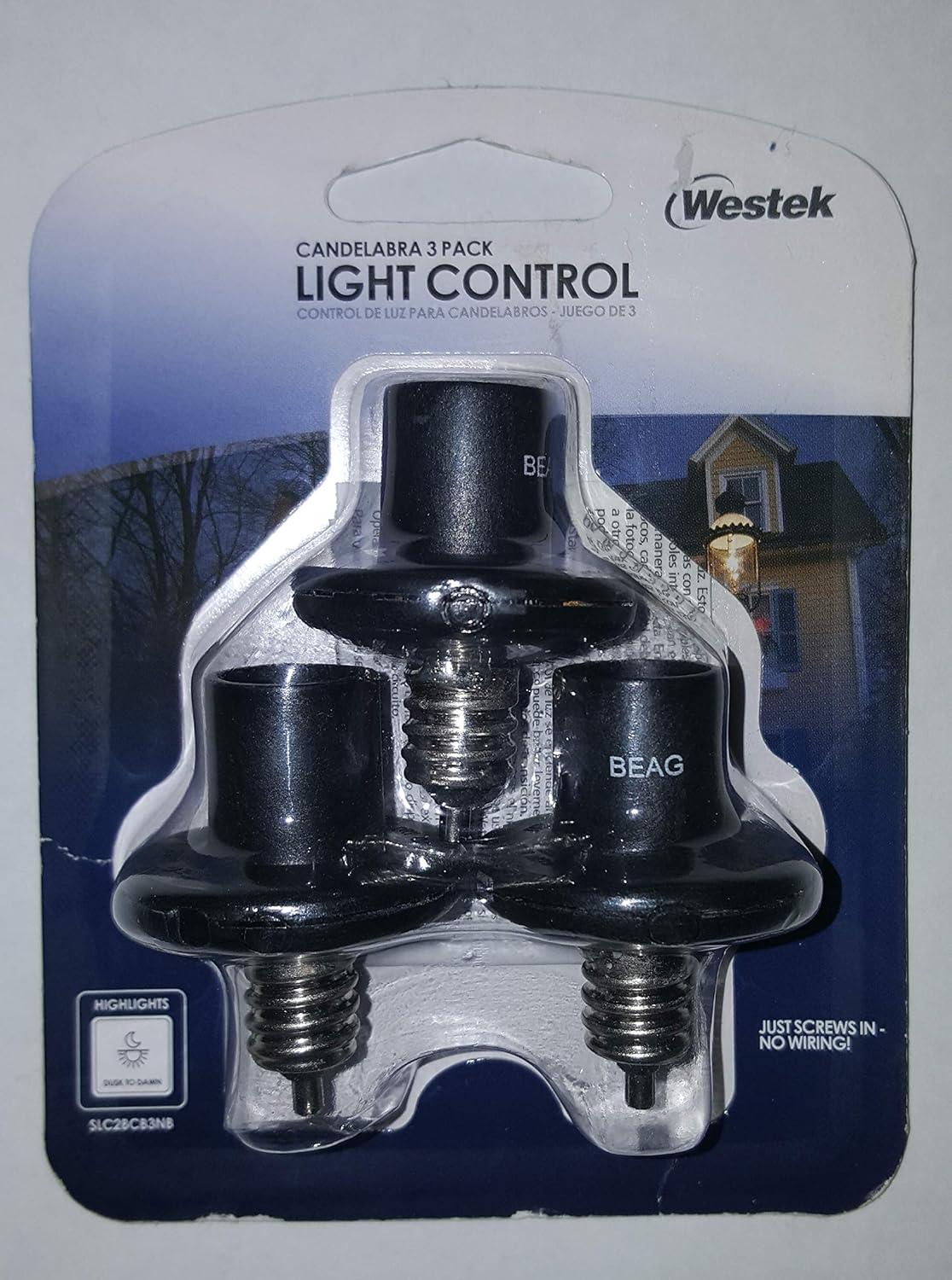 Bronze Photoelectric Screw-in Candelabra Light Control 3-Pack