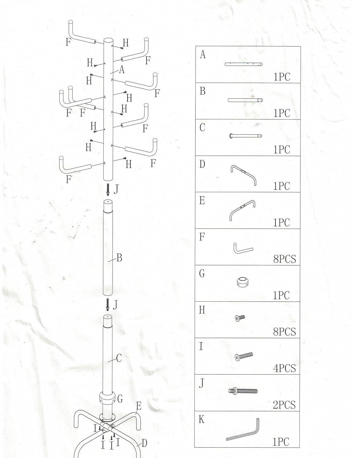 Frenchi Home Furnishing 8 Hooks Metal Coat Rack