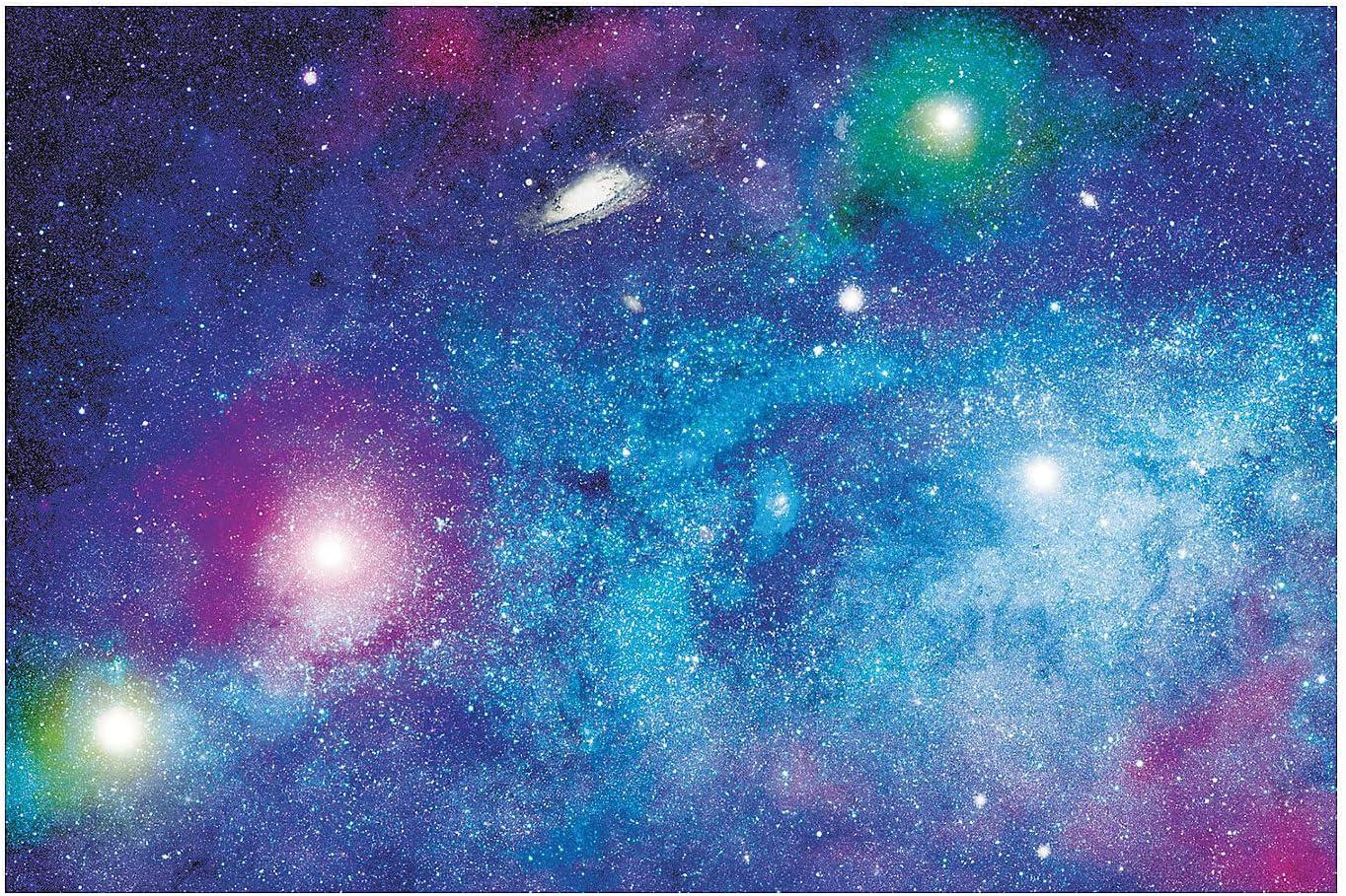 Vibrant Space Galaxy Plastic Party Backdrop Banner - 9 ft x 6 ft