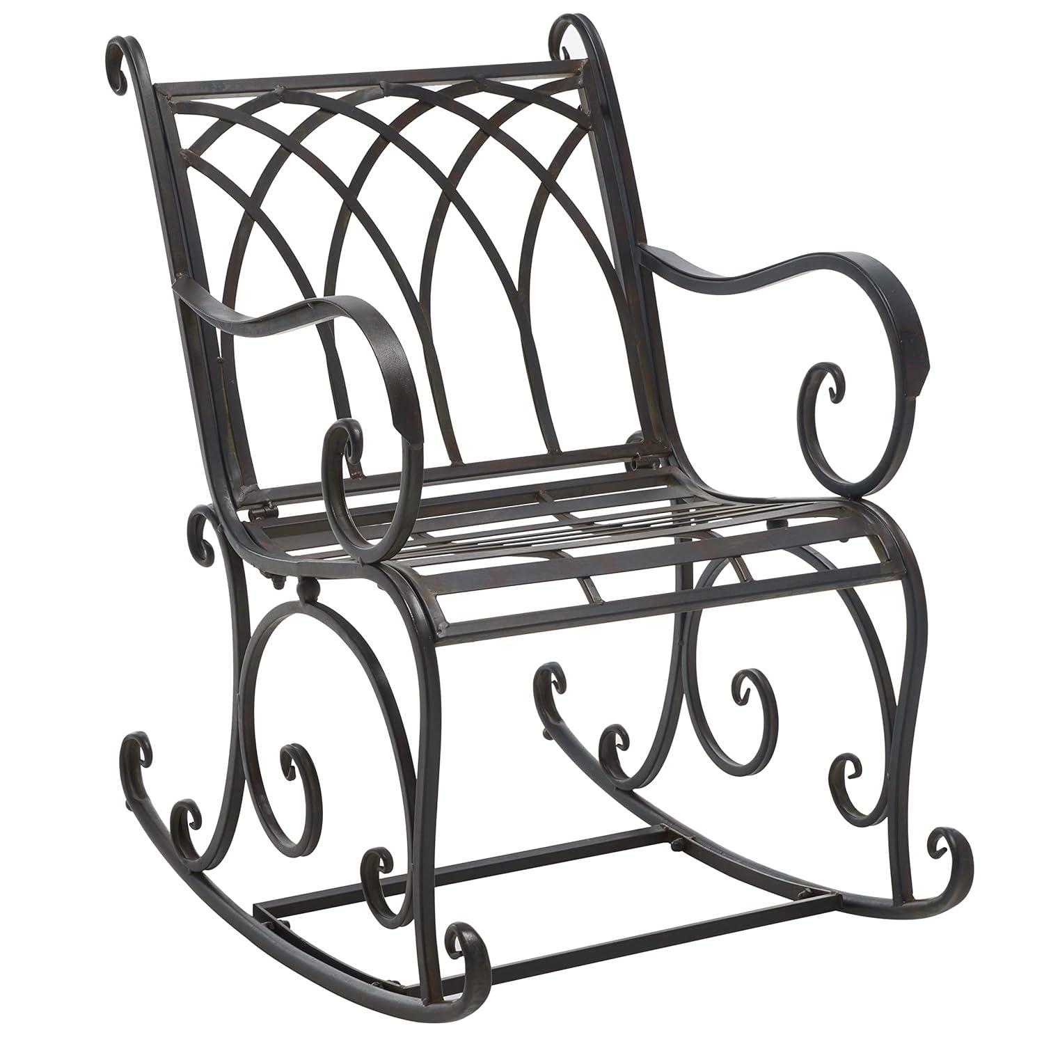 Medrano Rocking Chair Indoor/Outdoor - PAT5030 - Black Rust - Safavieh