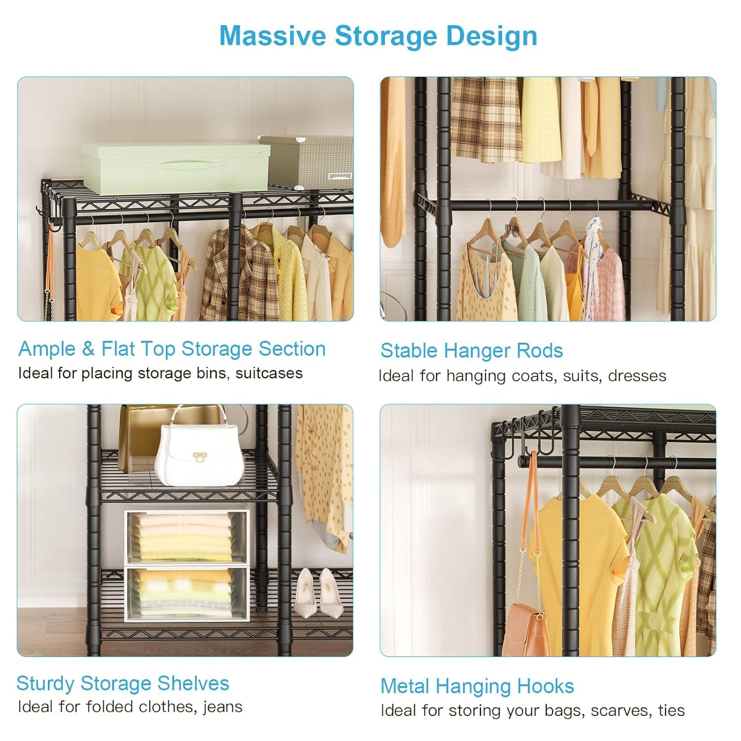89.8'' Metal Freestanding Garment Rack
