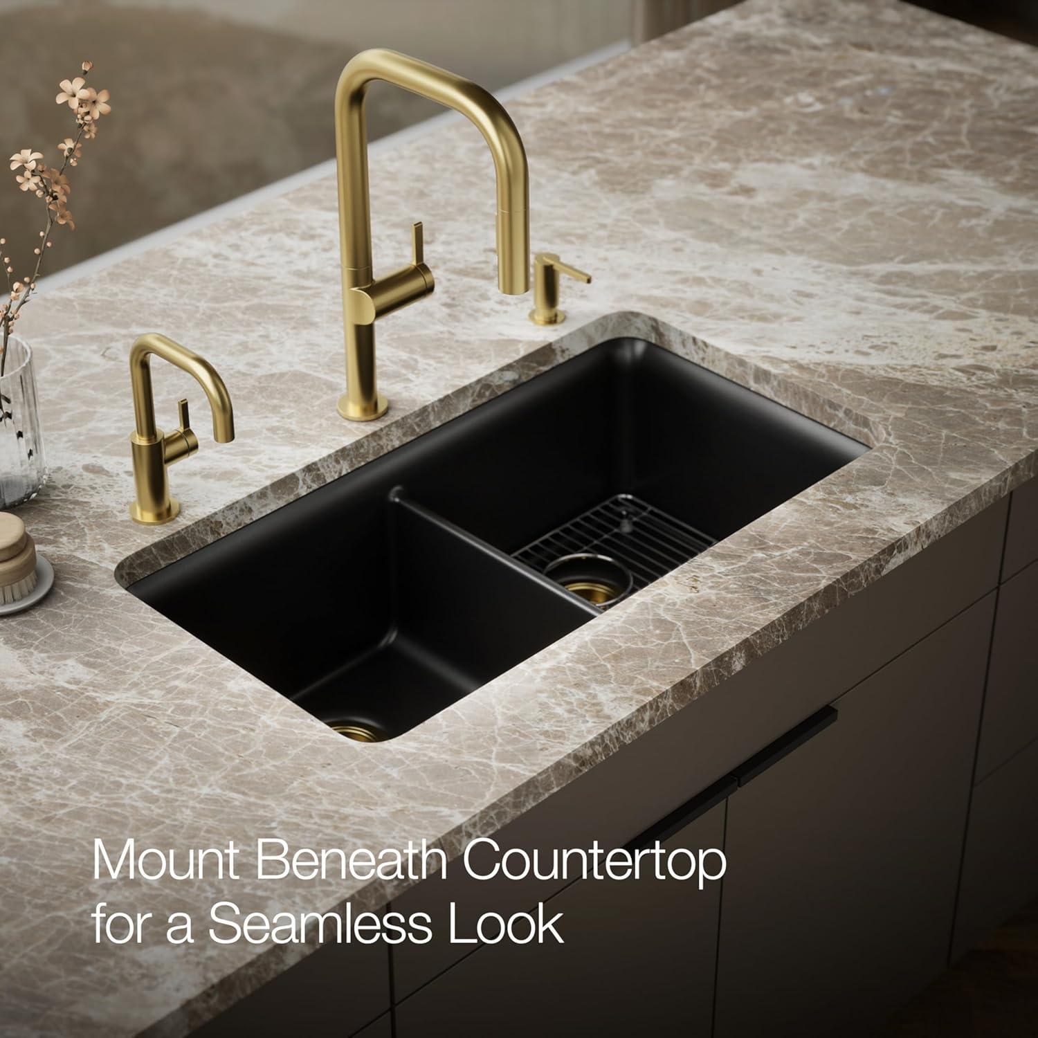 Cairn® 34" L x 18" W Under-Mount Double-Equal Kitchen Sink