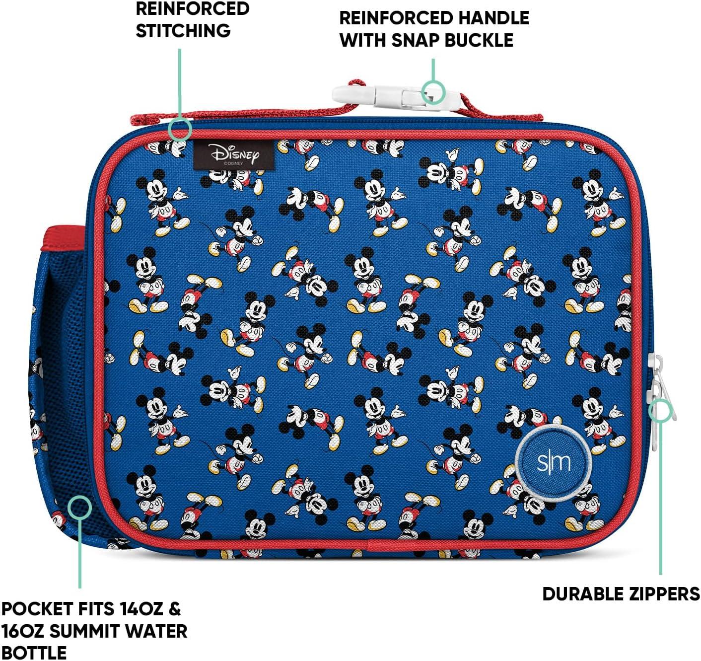 Blue Mickey Mouse Retro Kids Lunch Set with Insulated Bag and Snack Containers