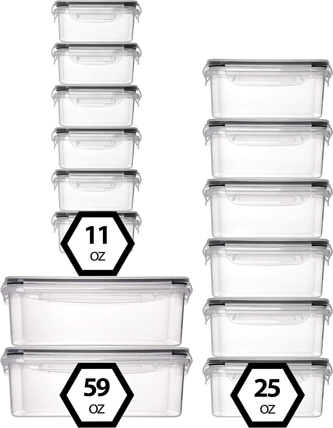 Fullstar 28 pcs - Meal Prep Container, Food Storage Containers Set, BPA Free Airtight Plastic Lunch Containers With Lids for Pantry & Kitchen Organization- 14 containers