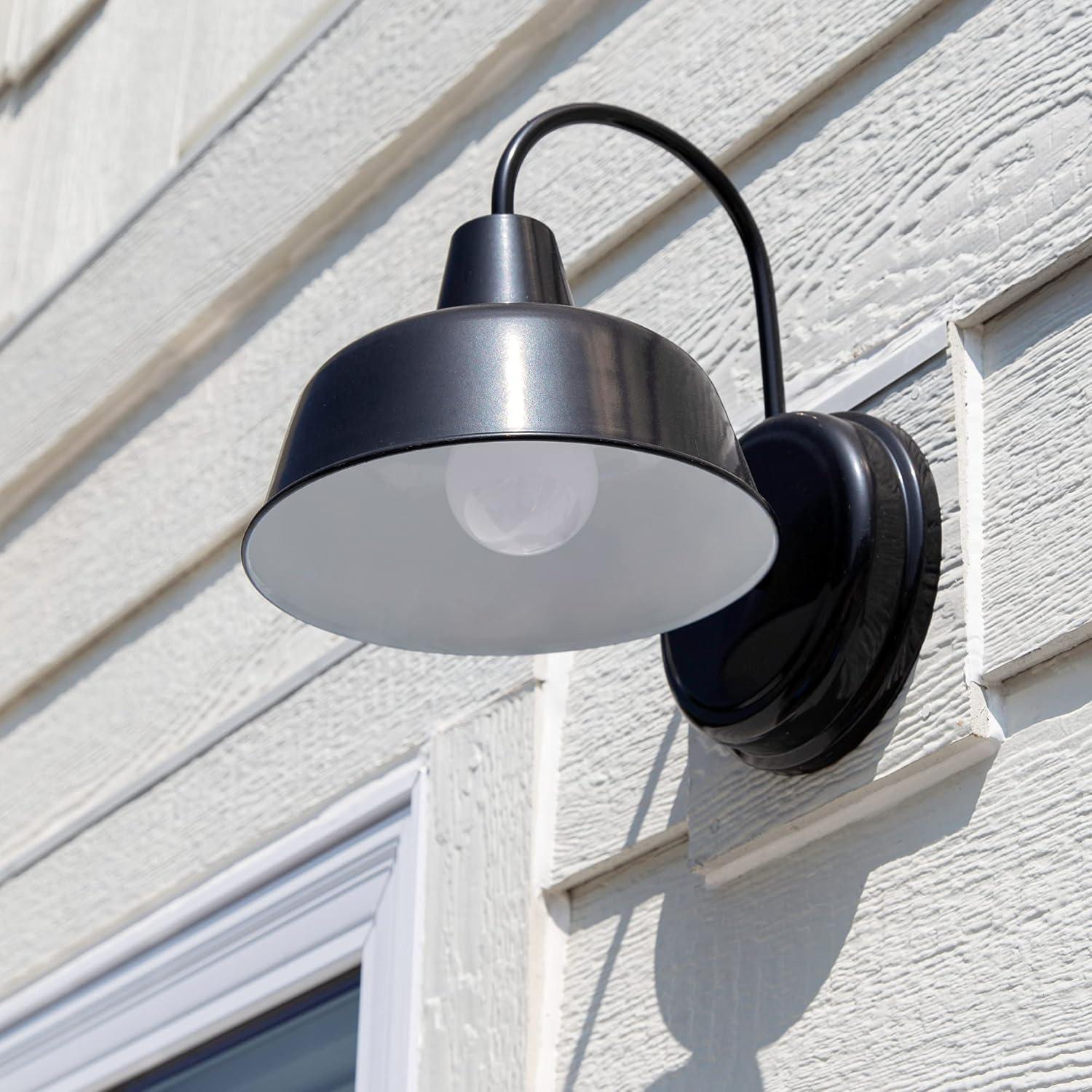 Mason 11" Satin Black Industrial Farmhouse Outdoor Sconce