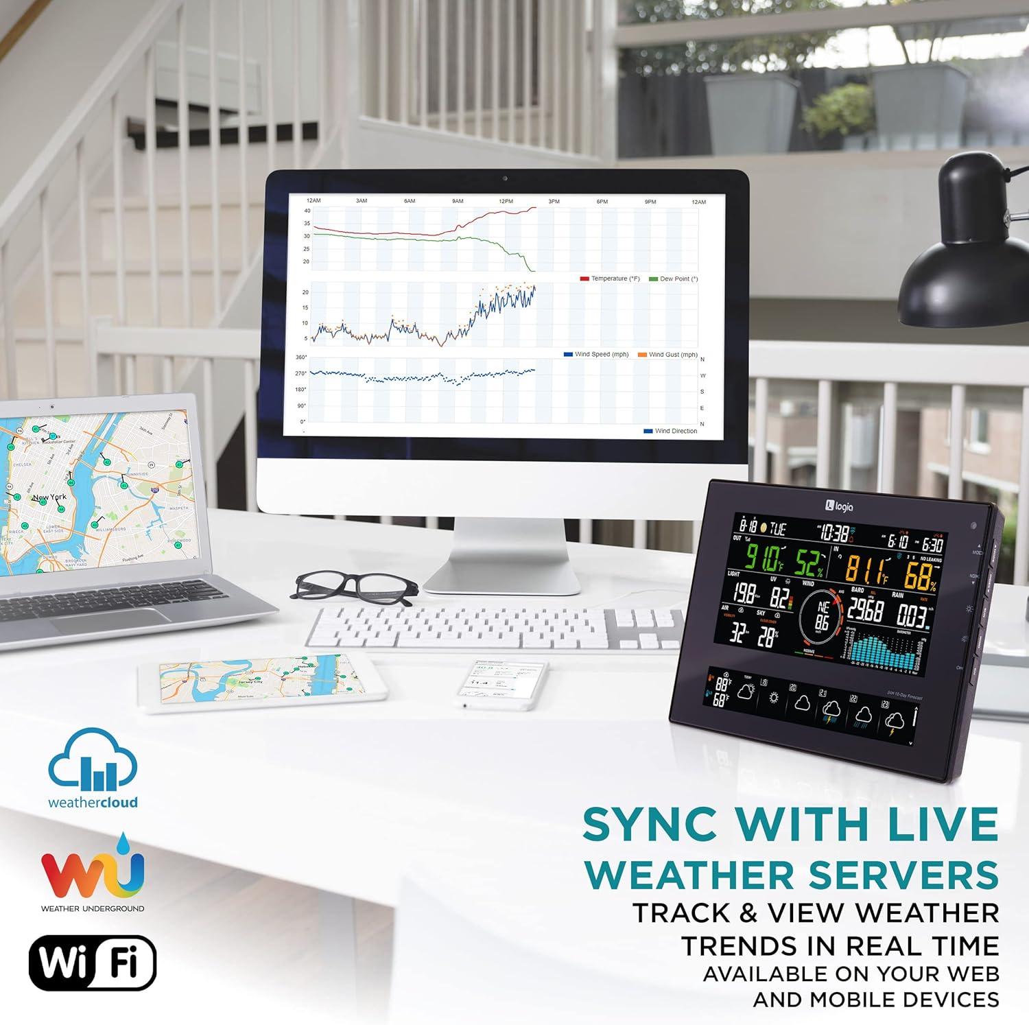 Logia 6'' Solar Powered Wireless Outdoor Weather Station