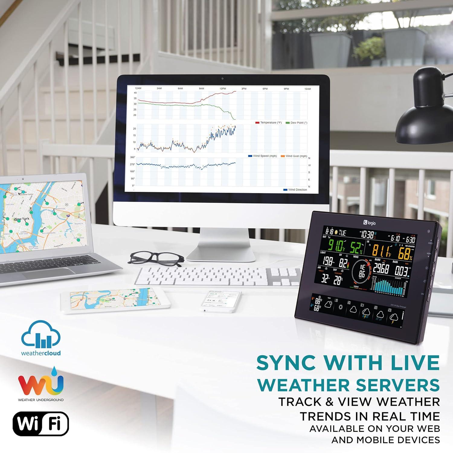 Logia 6'' Solar Powered Wireless Outdoor Weather Station