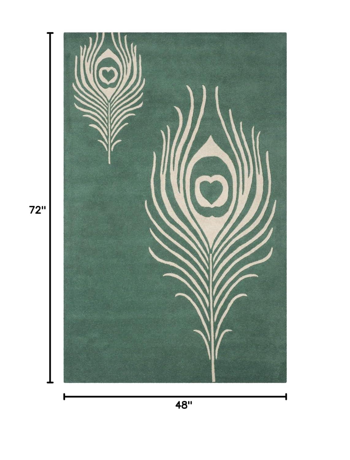 Soho SOH704 Hand Tufted Indoor Area Rug - Teal/Ivory - 3'6"x5'6" - Safavieh