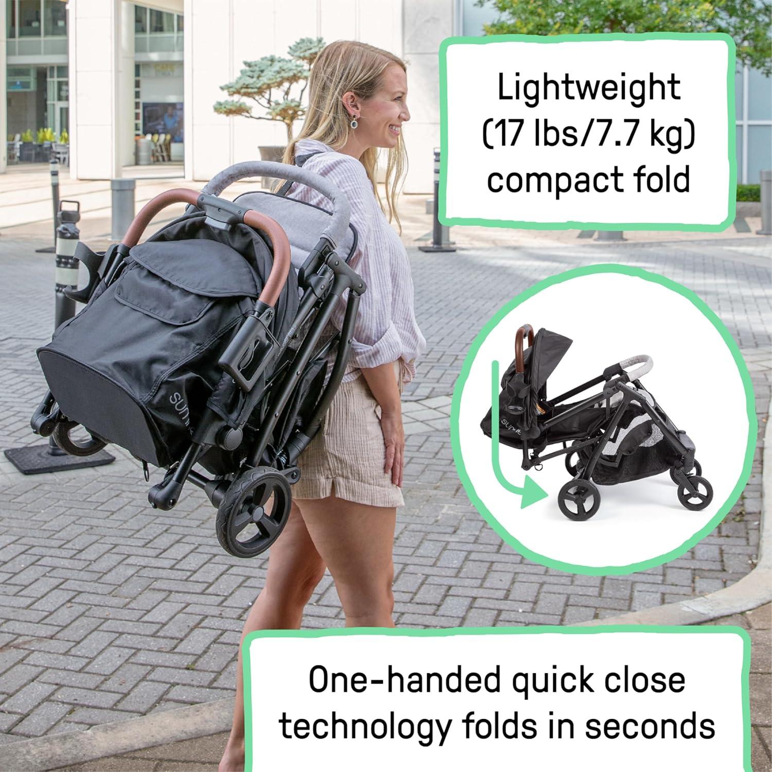 Summer by Ingenuity 3Dquickclose CS+ Compact Fold Infant Baby Stroller, Black