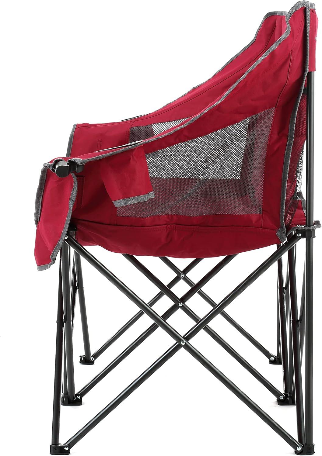 ARROWHEAD OUTDOOR Portable Folding Double Duo Camping Chair Loveseat w/ 2 Cup & Wine Glass Holder, Heavy-Duty Carrying Bag, Padded Seats & Armrests, Supports up to 500lbs, USA-Based Support (Red)