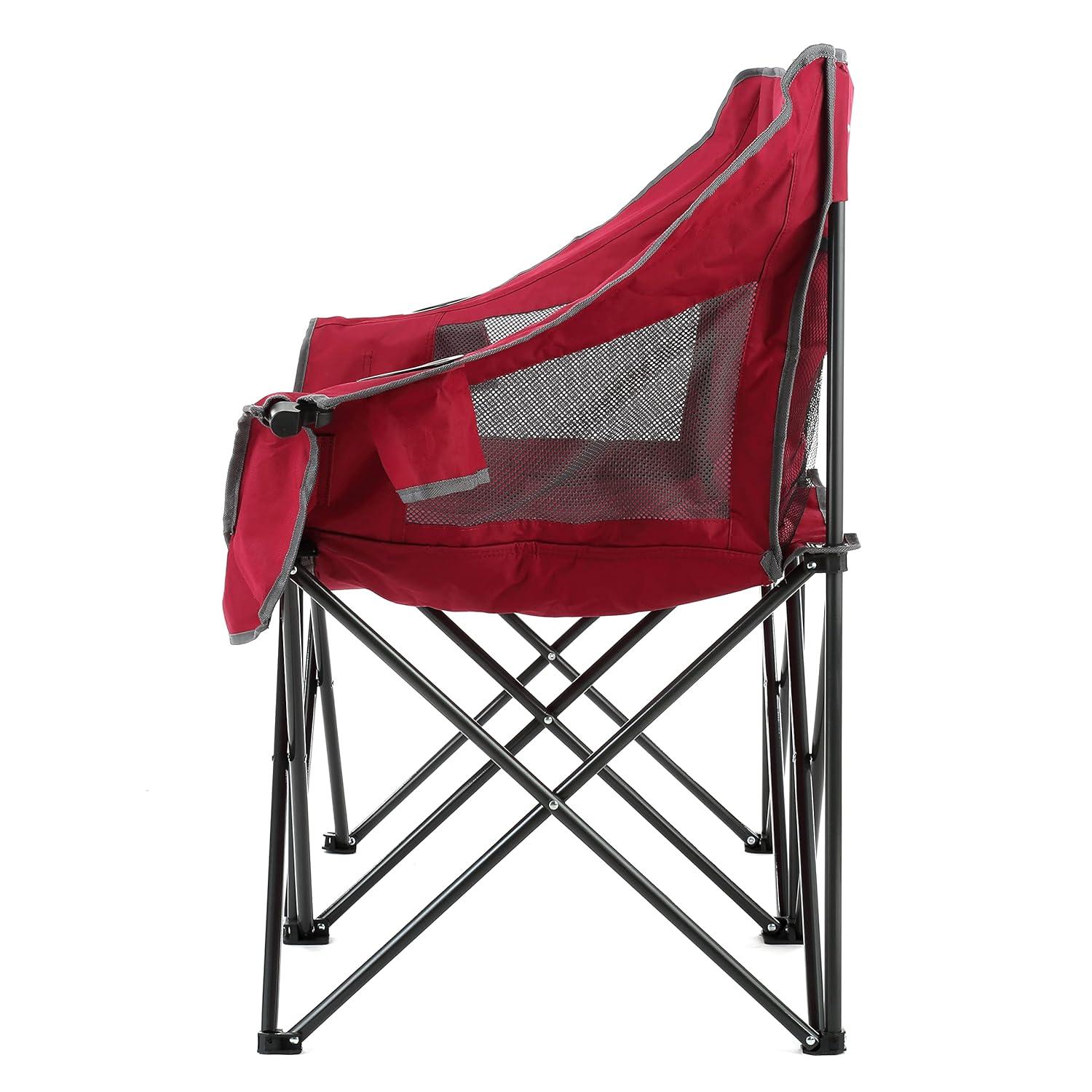 ARROWHEAD OUTDOOR Portable Folding Double Duo Camping Chair Loveseat w/ 2 Cup & Wine Glass Holder, Heavy-Duty Carrying Bag, Padded Seats & Armrests, Supports up to 500lbs, USA-Based Support (Red)