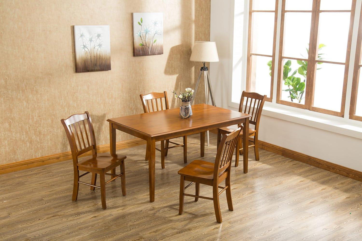 Boraam Shaker Rubberwood Dining Table in Walnut Finish