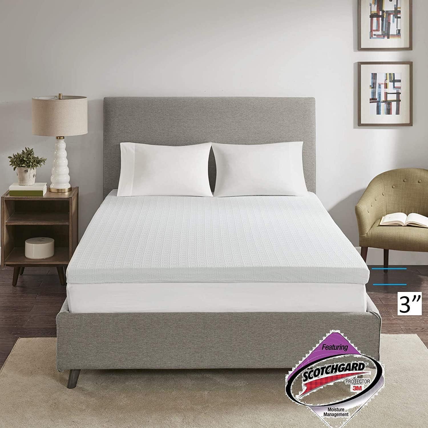 Madison Park 3" Cooling Gel Memory Foam Mattress Topper