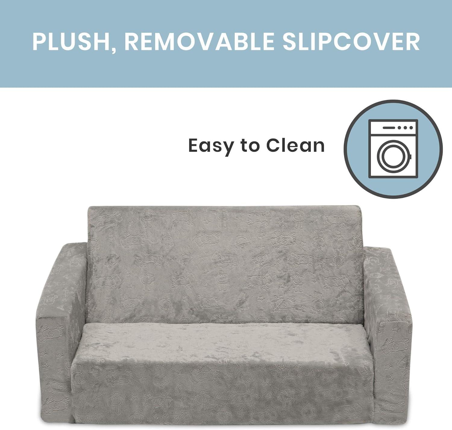 Serta Perfect Sleeper Extra Wide Comfy 2-in-1 Convertible Sofa to Lounger - Gray