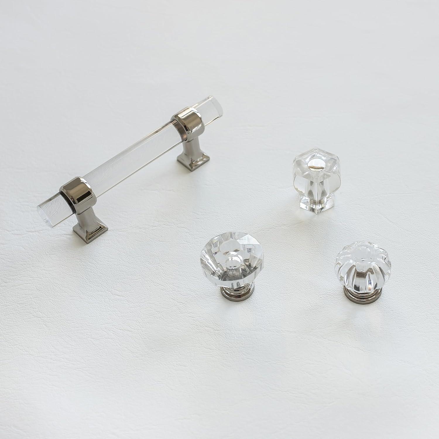 Crystal Palace Kitchen Handles, Solid Core Drawer Pulls for Cabinet Doors, 3-3/4"