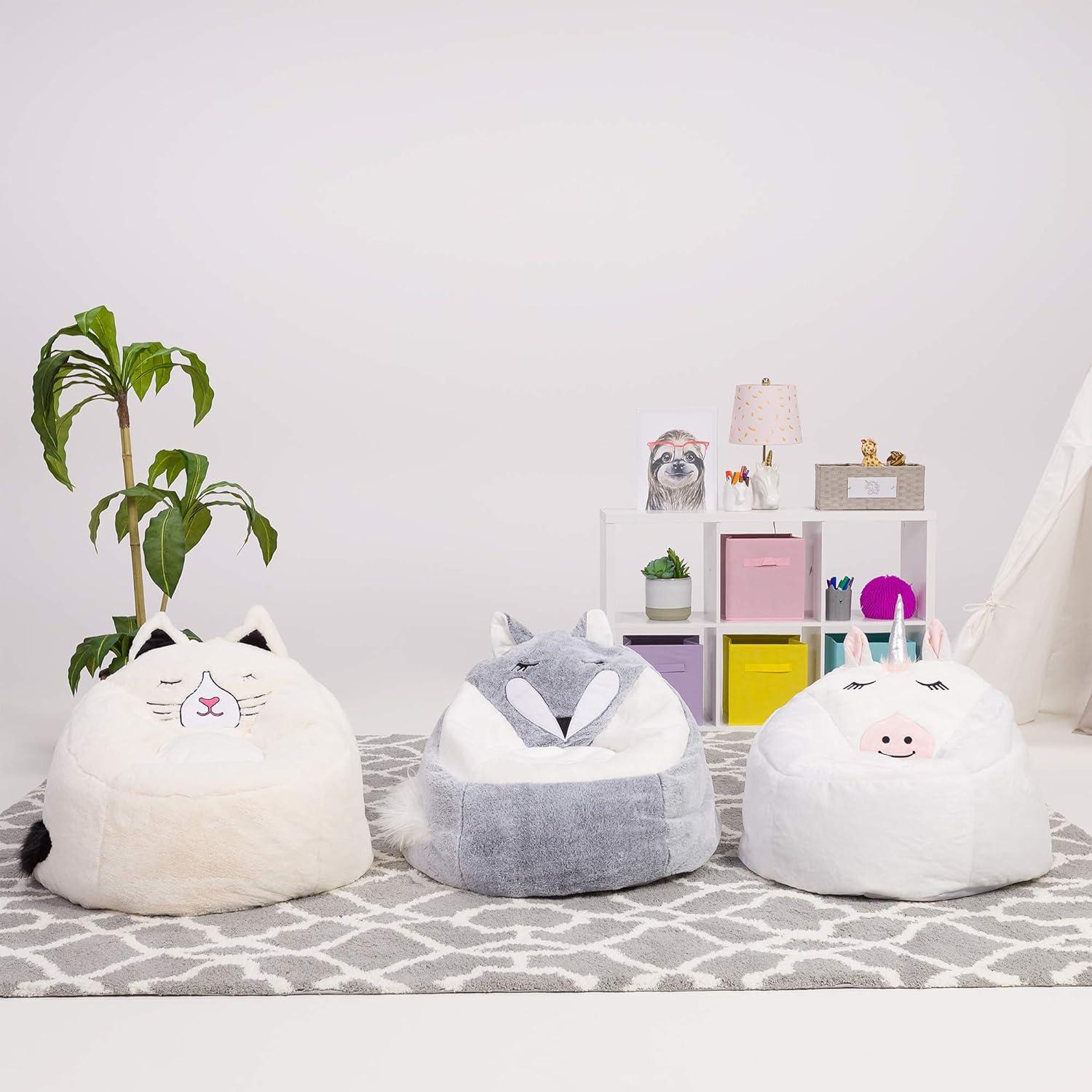 Posh Creations Animal Bean Bag Chair Structured Comfy, Cozy and Soft Filled Kid Bean Bag Lounger Seat for Gaming, Reading and Watching TV, for Children, Multiple Faux Fur Animal Chair Designs & Reviews | Wayfair