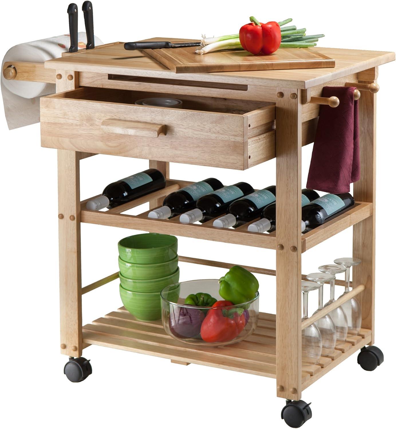 Millwood Pines Schulenburg Wood Kitchen Cart