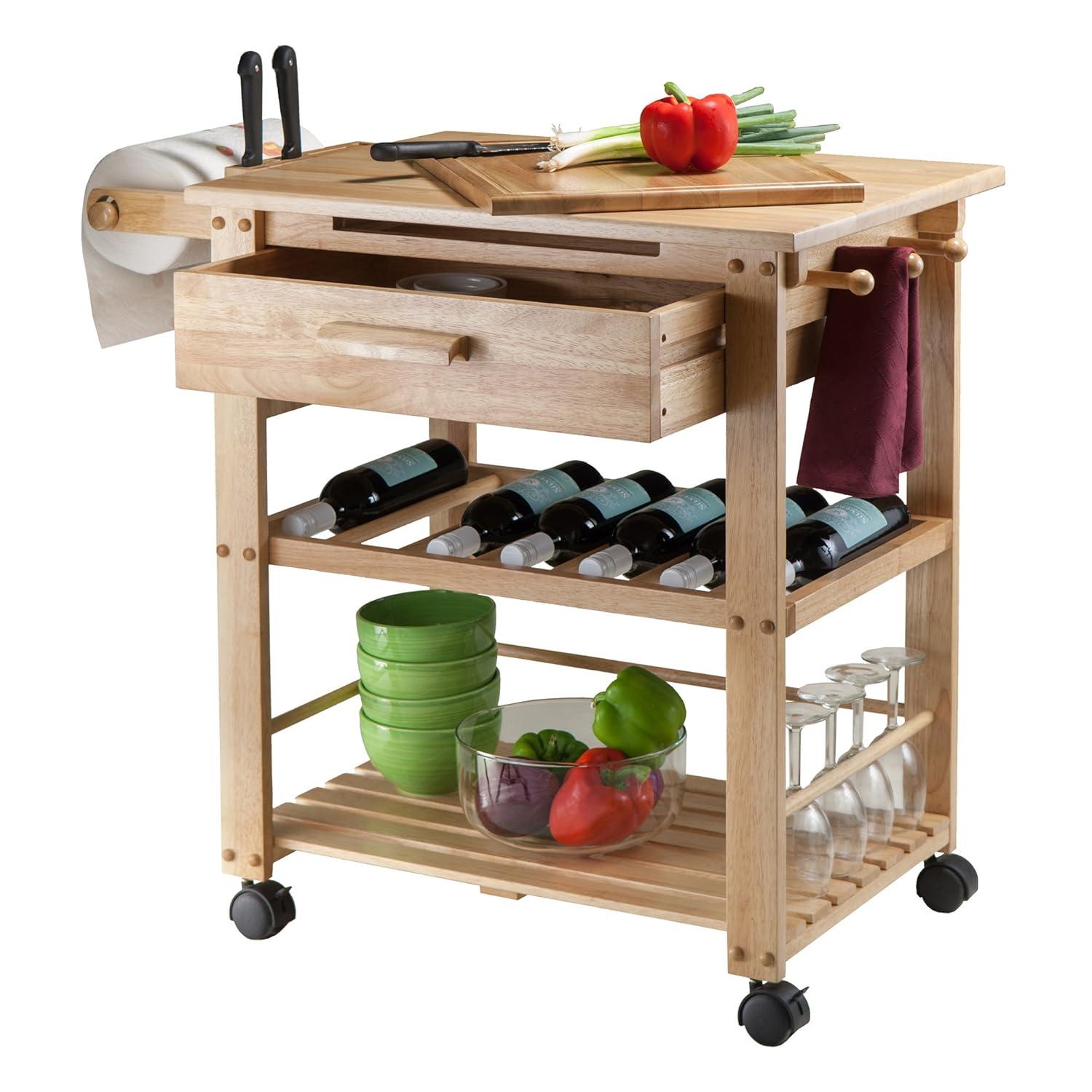 Millwood Pines Schulenburg Wood Kitchen Cart