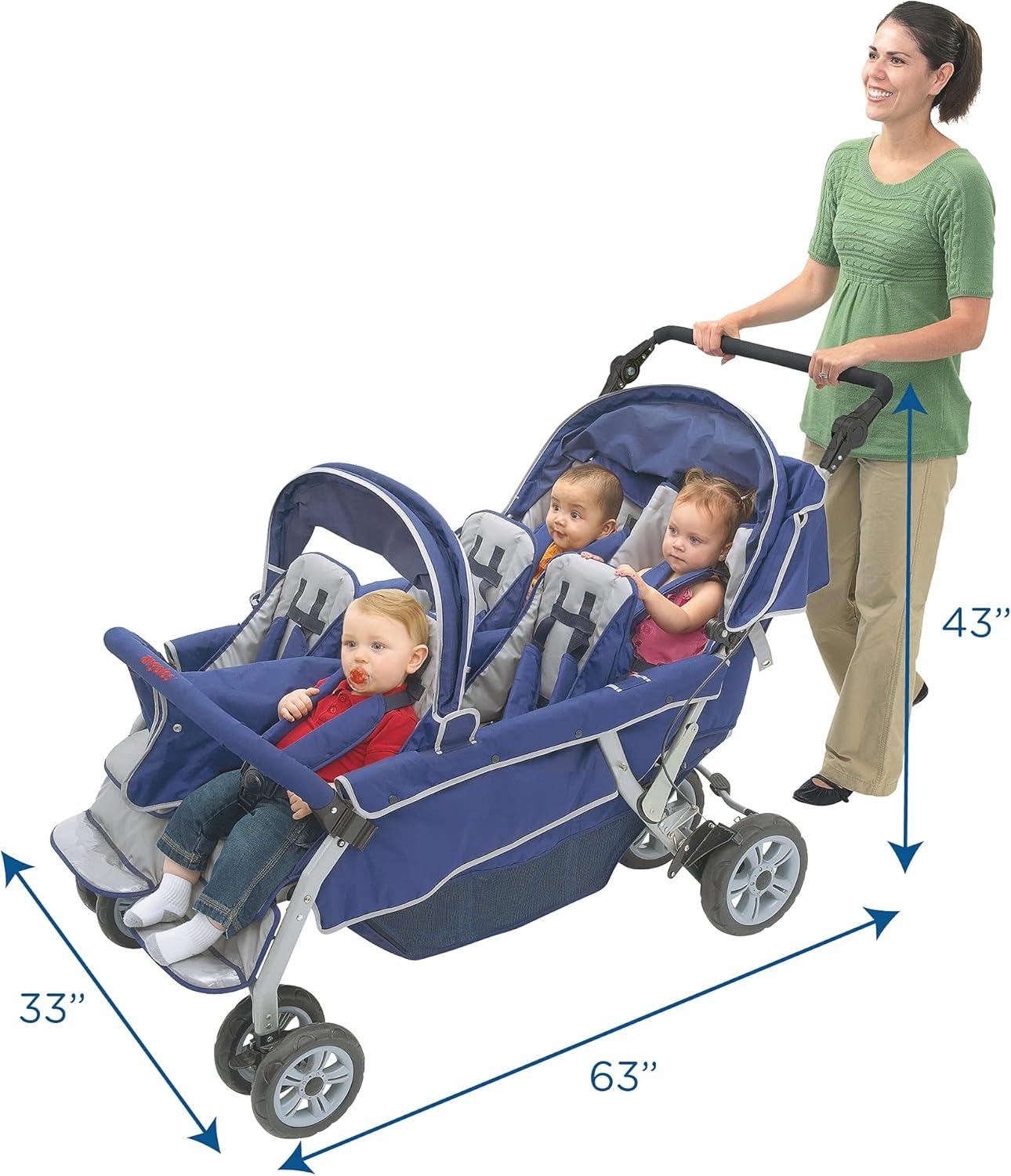 Steel Frame Six-Seat All-Terrain Folding Stroller