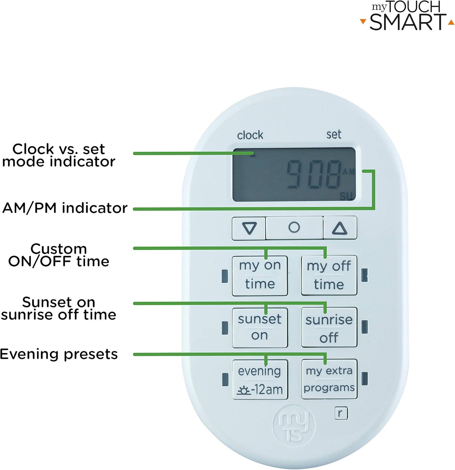 White Digital Indoor Plug-In Timer with LCD Display