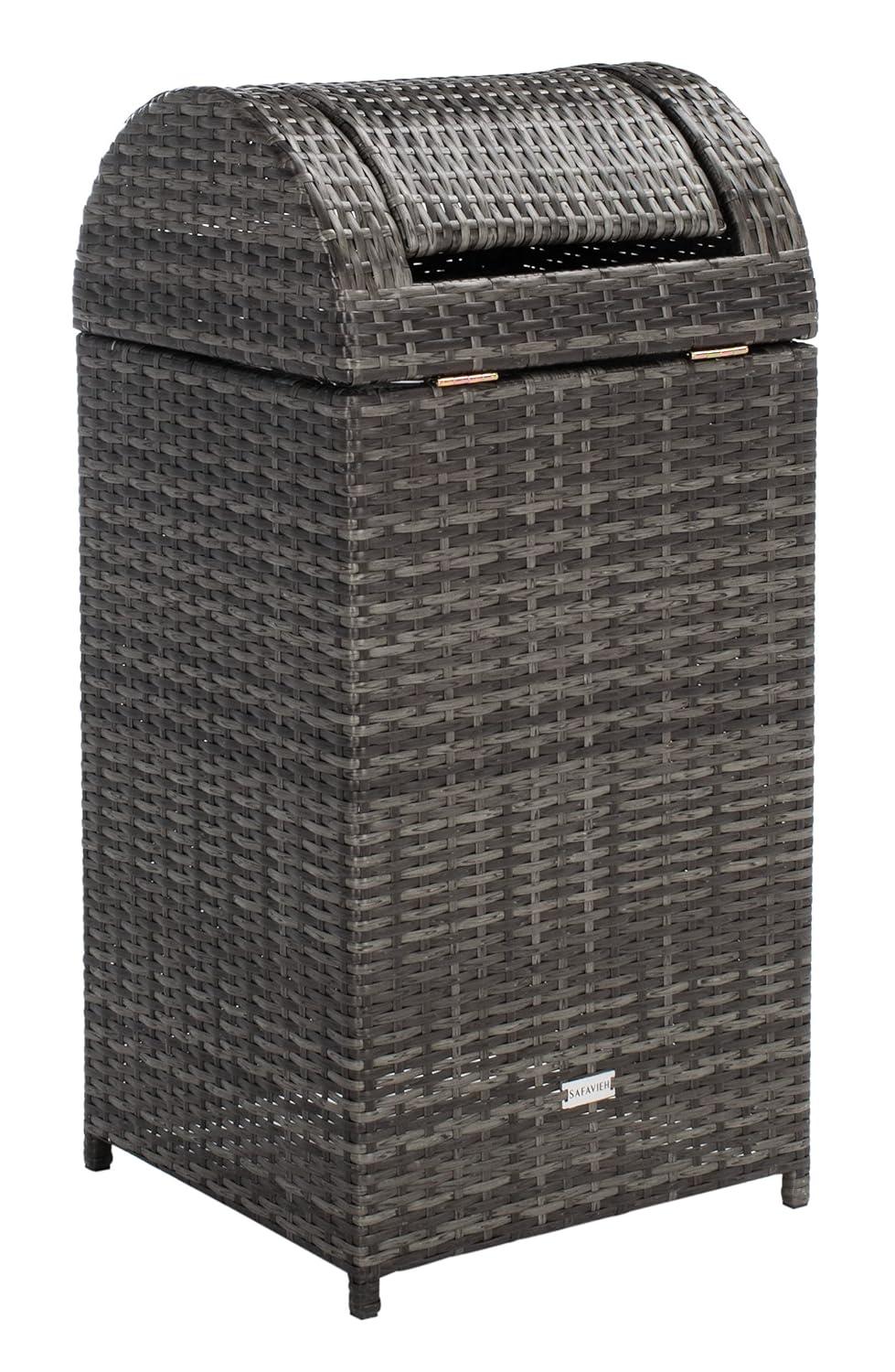 Serapis Outdoor Trash Can - Grey Brown - Safavieh