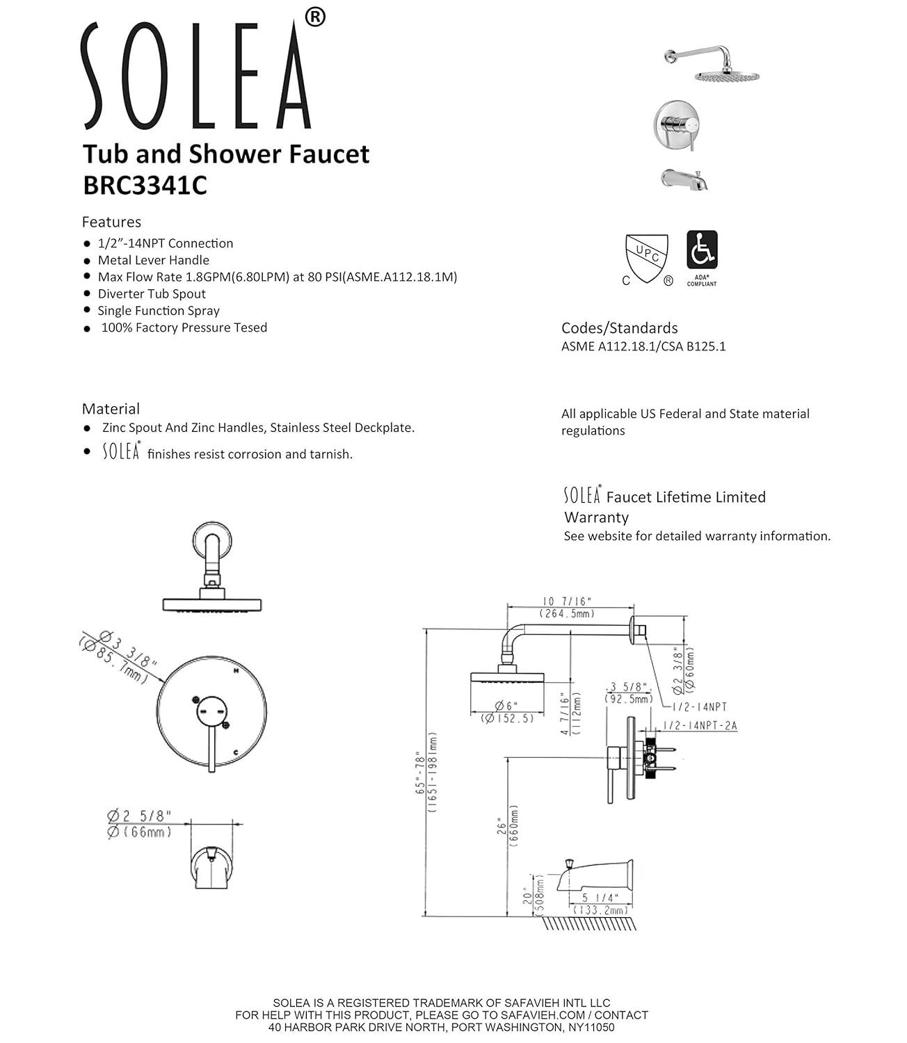 Safavieh Solea Evoke Bathroom Combination in Chrome