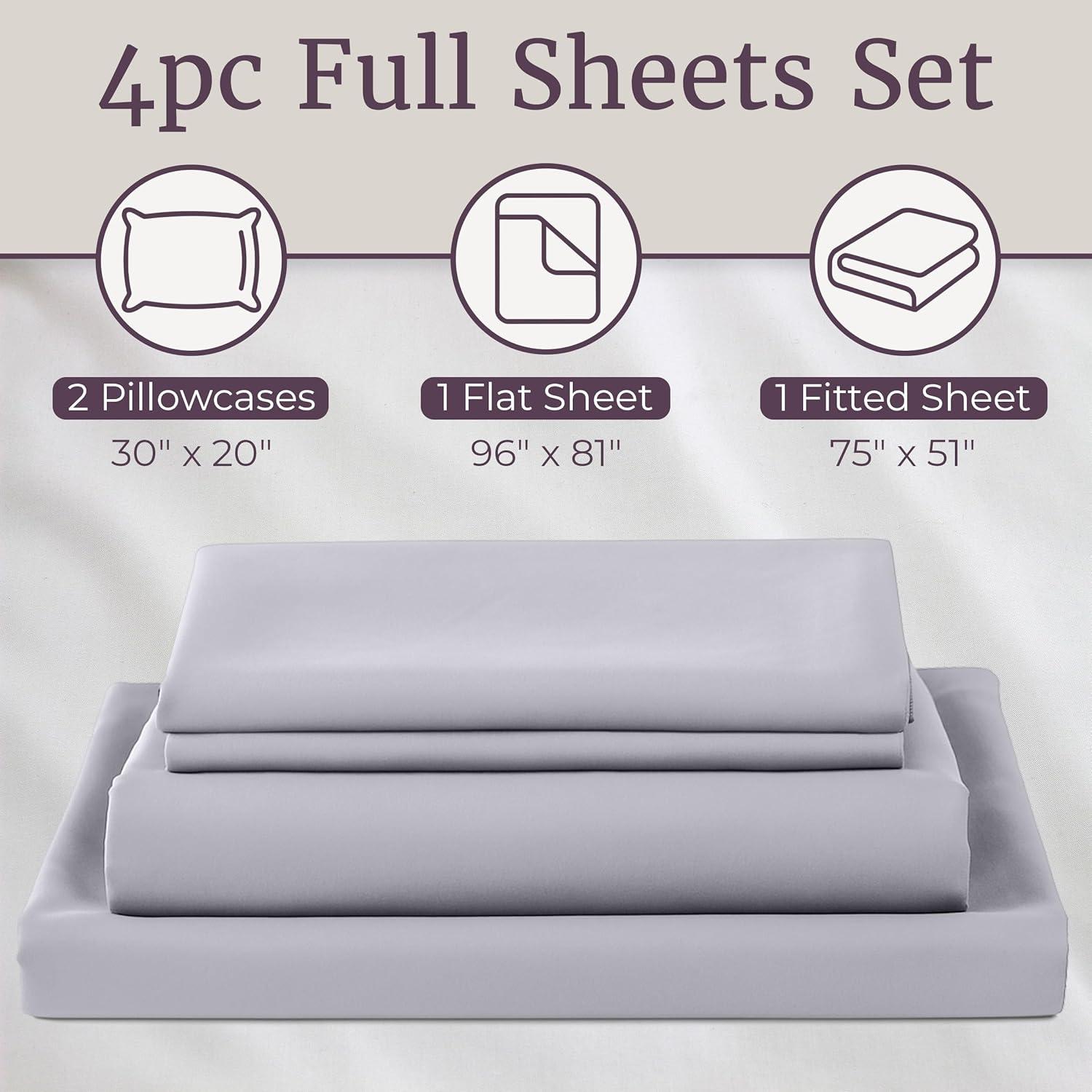 Series 1200 Brushed Microfiber Sheet Set - Wrinkle, Stain & Fade Resistant Bed Linens & Pillowcases