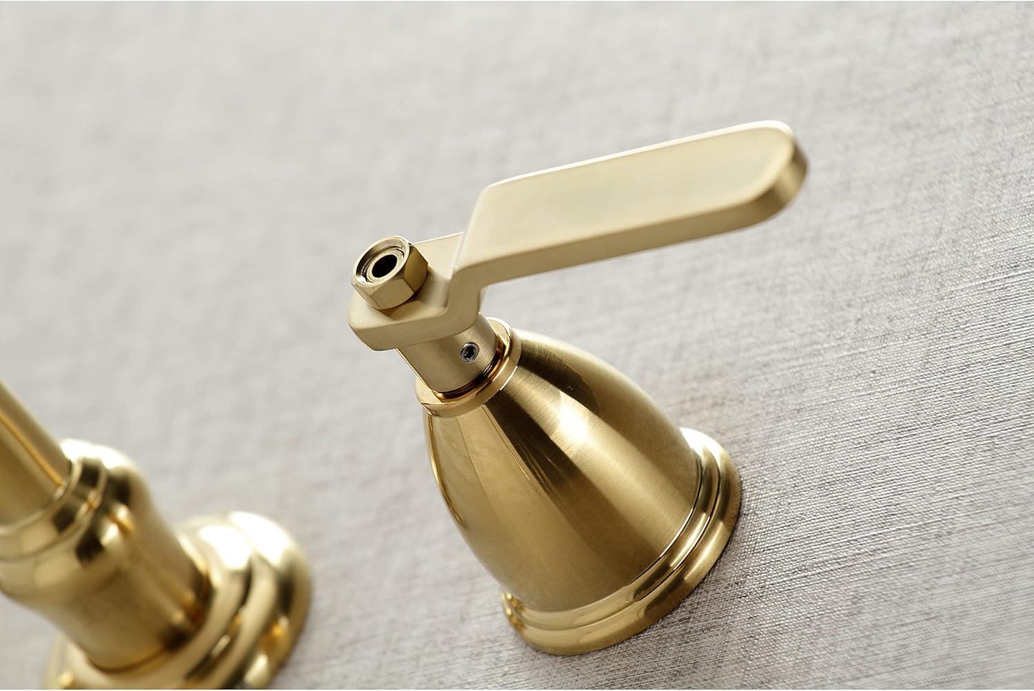 Kingston Brass Whitaker Two-Handle 3-Hole Wall Mount Bathroom Faucet