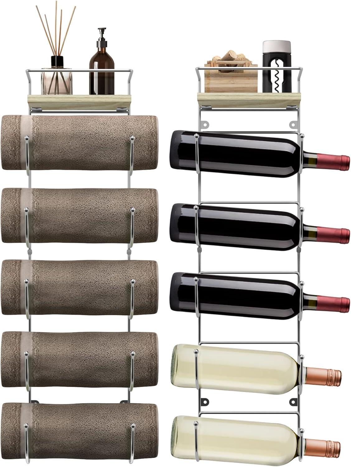 Sorbus 5-Tier Wall Mounted Metal Towel Rack with Shelf