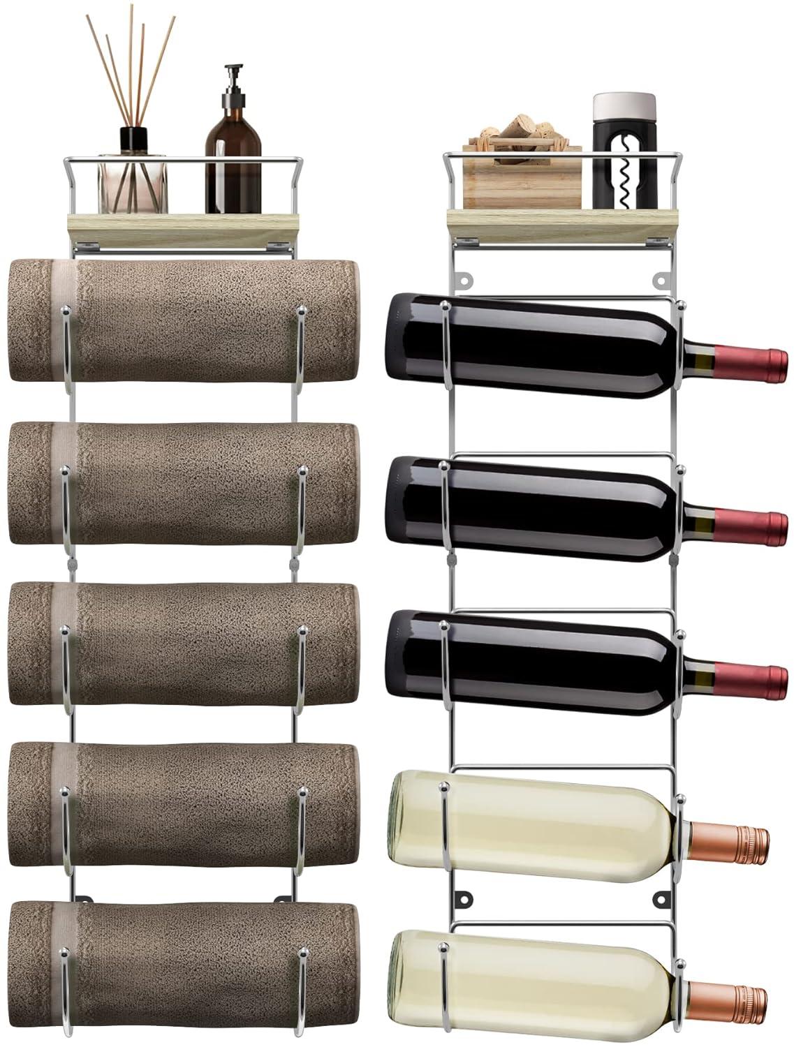 Sorbus 5-Tier Wall Mounted Metal Towel Rack with Shelf