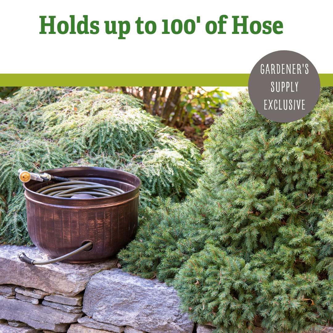 Gardener's Supply Company Brushed Bronze Garden Hose Pot