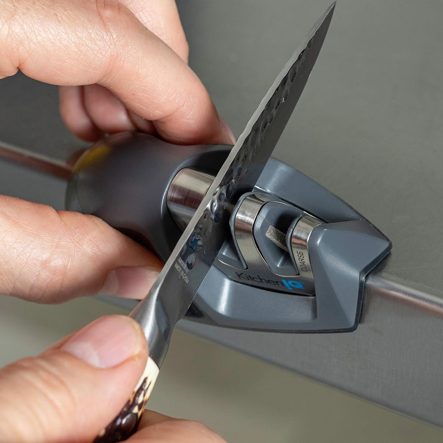 KitchenIQ Deluxe Diamond Edge Grip 2-Stage Knife Sharpener