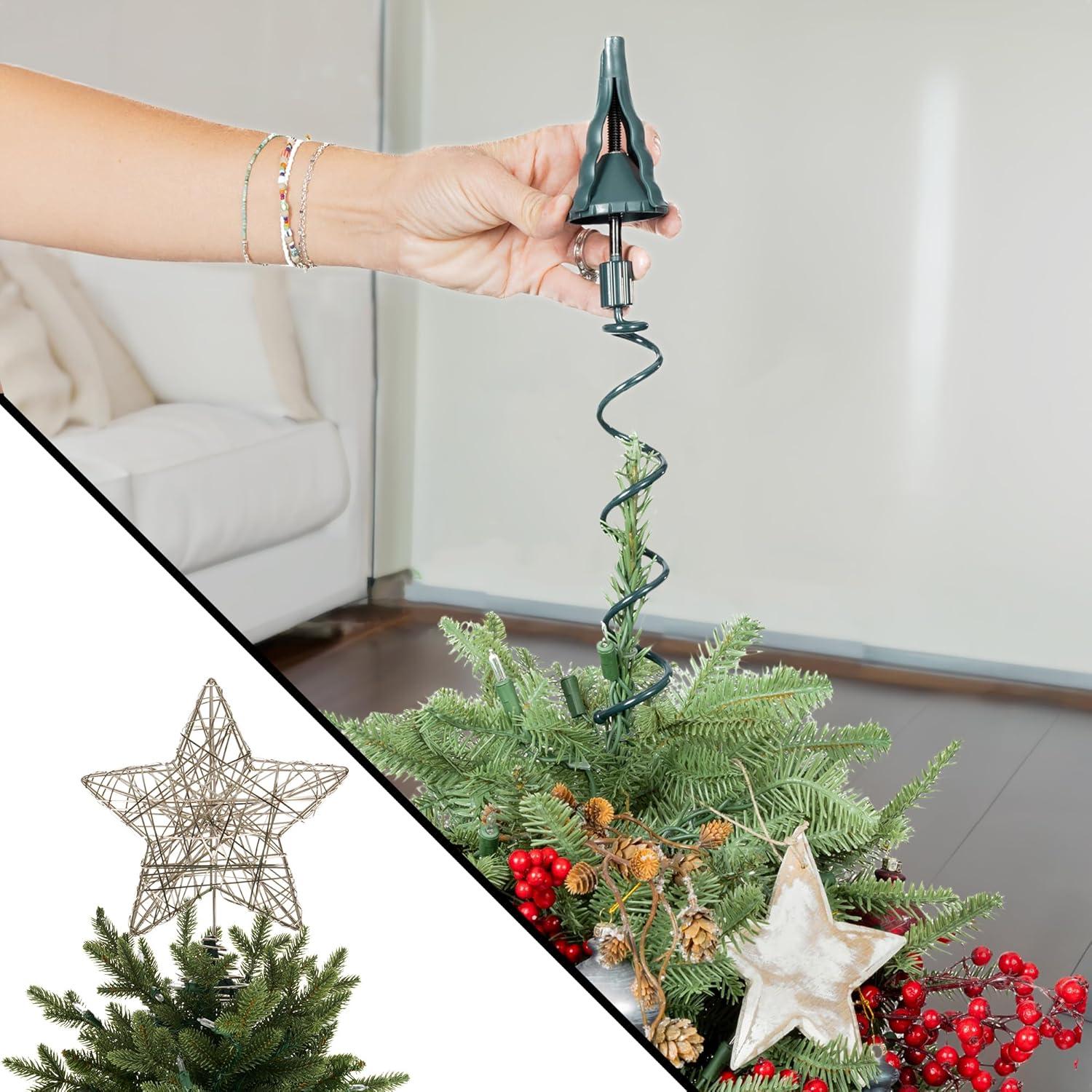 Green Plastic Twist-On Christmas Tree Topper Holder