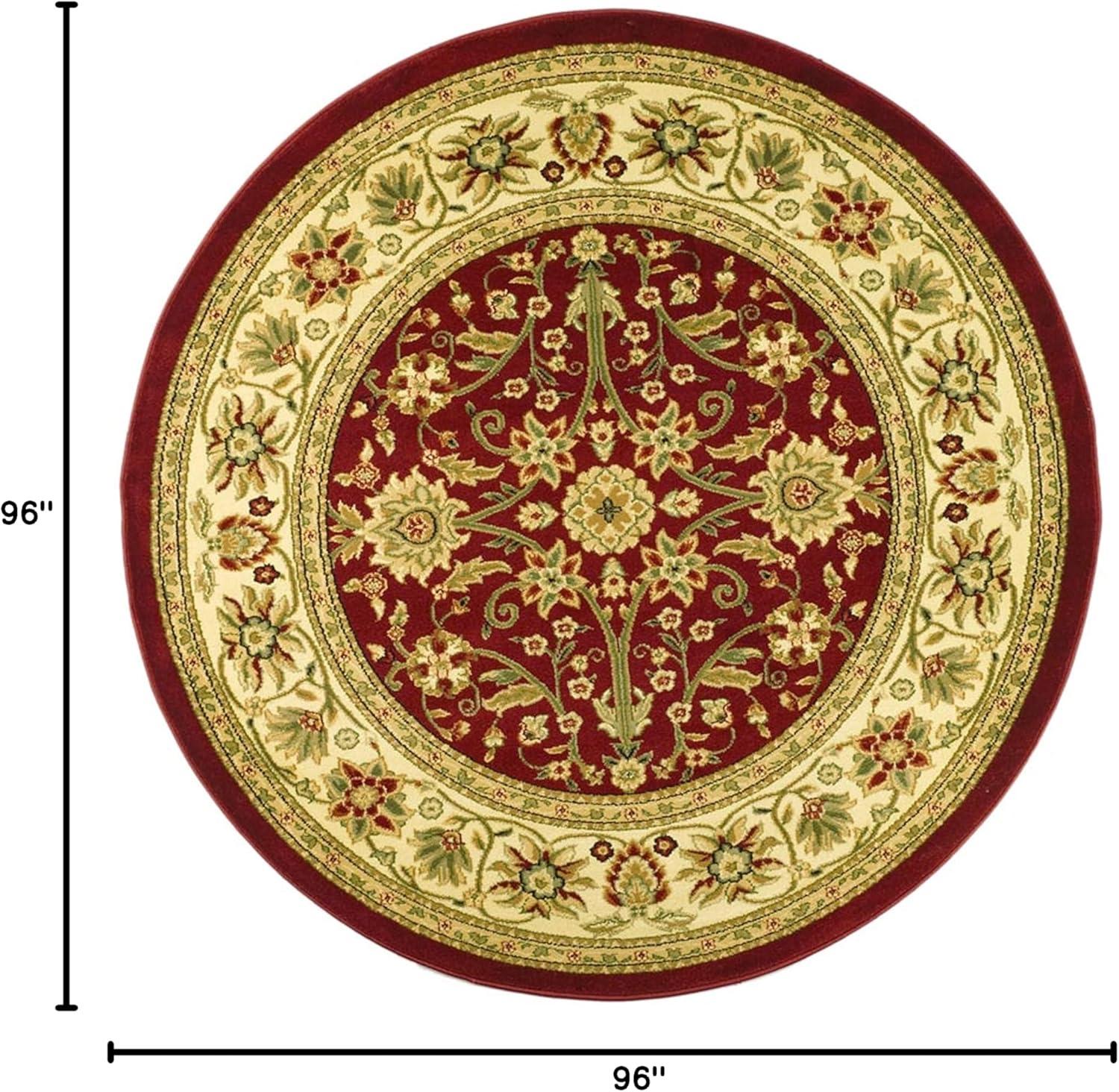 SAFAVIEH Lyndhurst Victoria Traditional Floral Area Rug, Red/Ivory, 8' x 8' Round