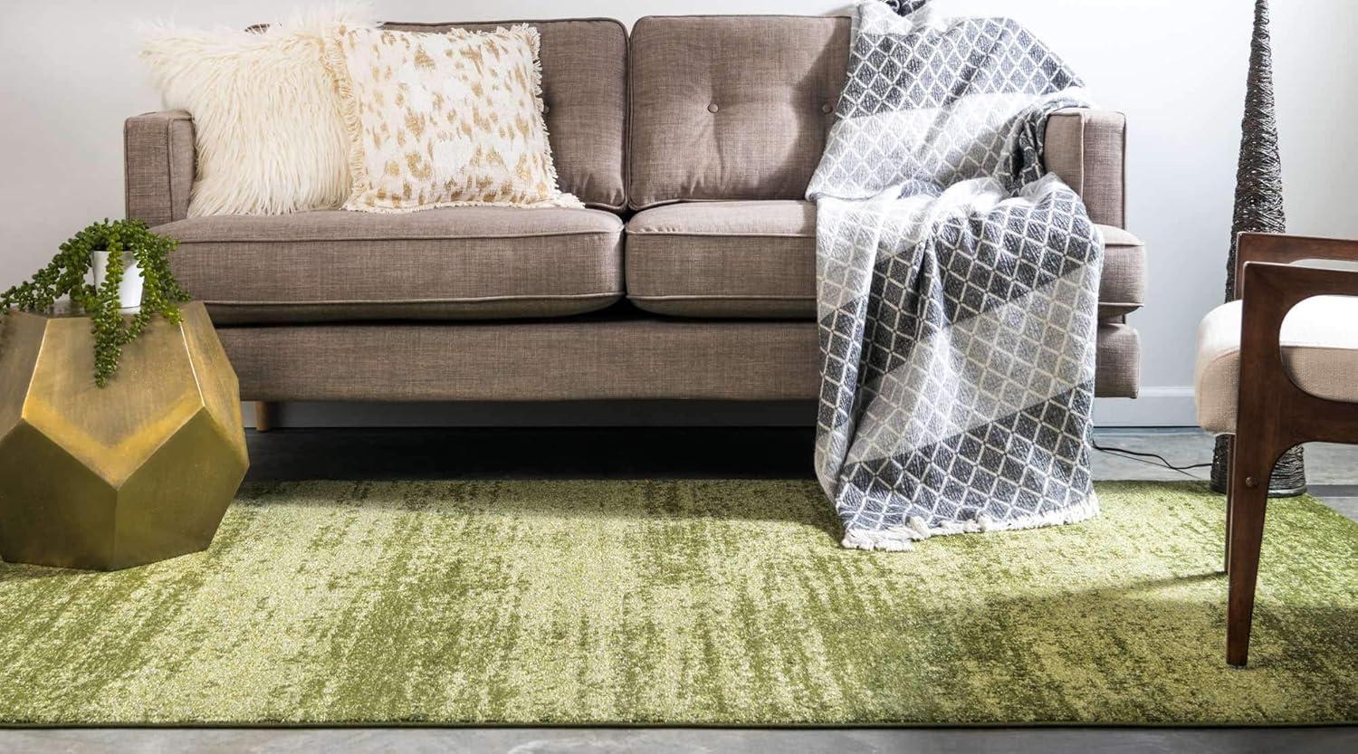 Unique Loom Del Mar Collection Area Rug - Lucille (7' 1" x 10' Rectangle Green/Hunter Green)