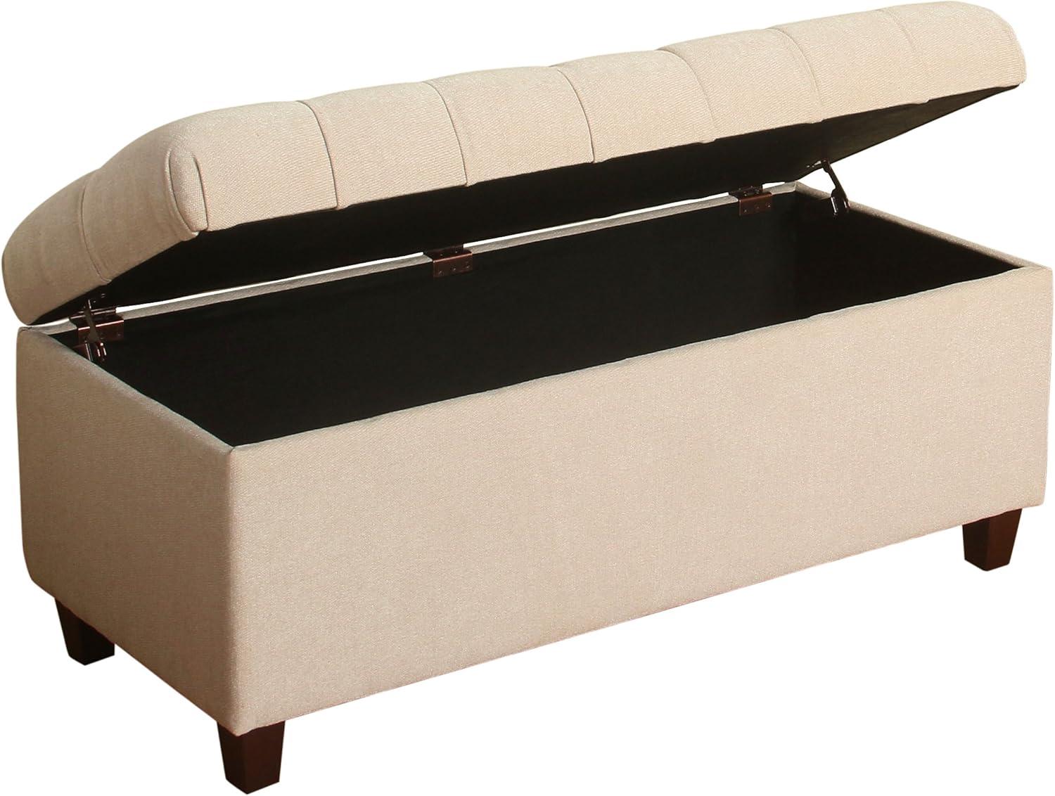 Ainsley Button Tufted Storage Bench - Oatmeal - HomePop