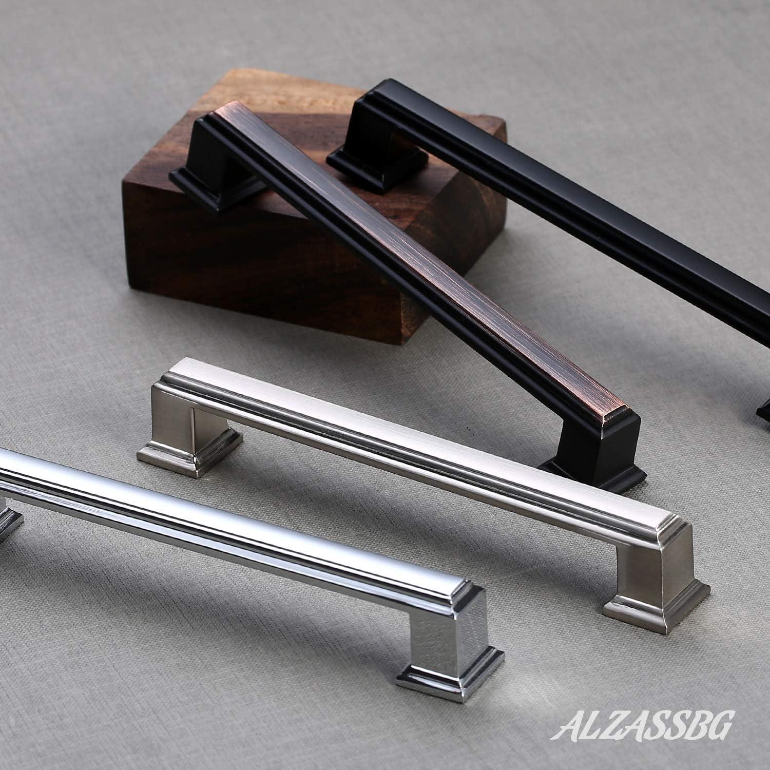 Alzassbg 10 Pack Oil Rubbed Bronze Cabinet Pulls, 5 Inch(128mm) Hole Center Cabinet Handles Kitchen Pulls for Cabinets and Drawer AL3071ORB