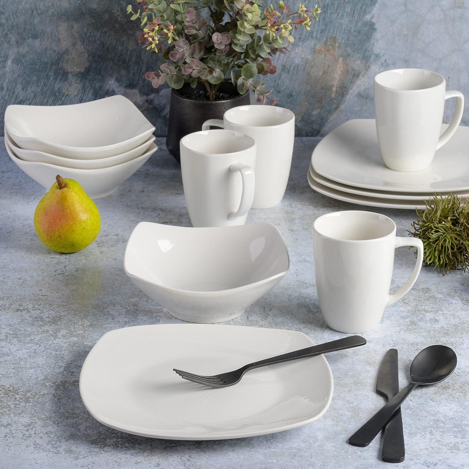 Zen Buffetware 12 Piece Dinnerware Set, White