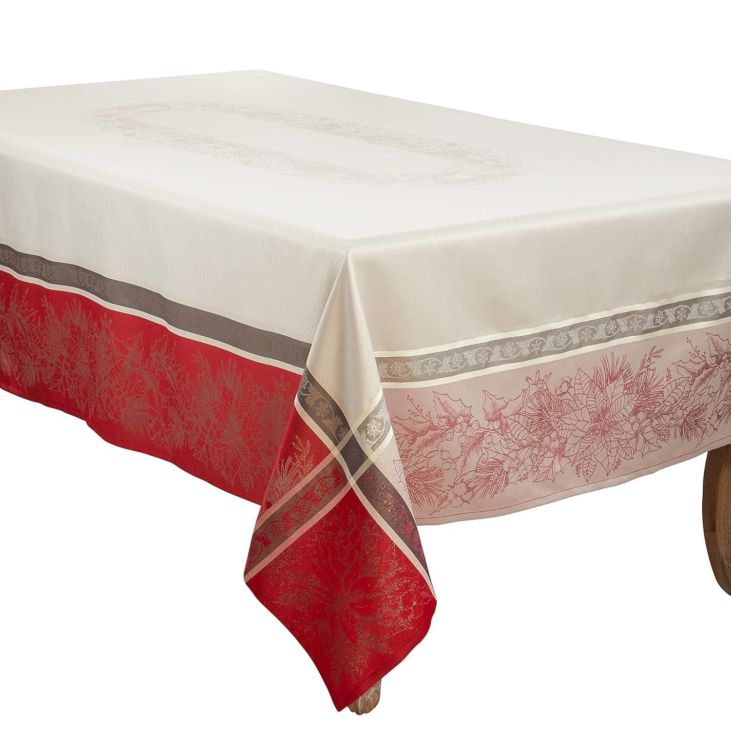 Saro Lifestyle Jacquard Christmas Tablecloth