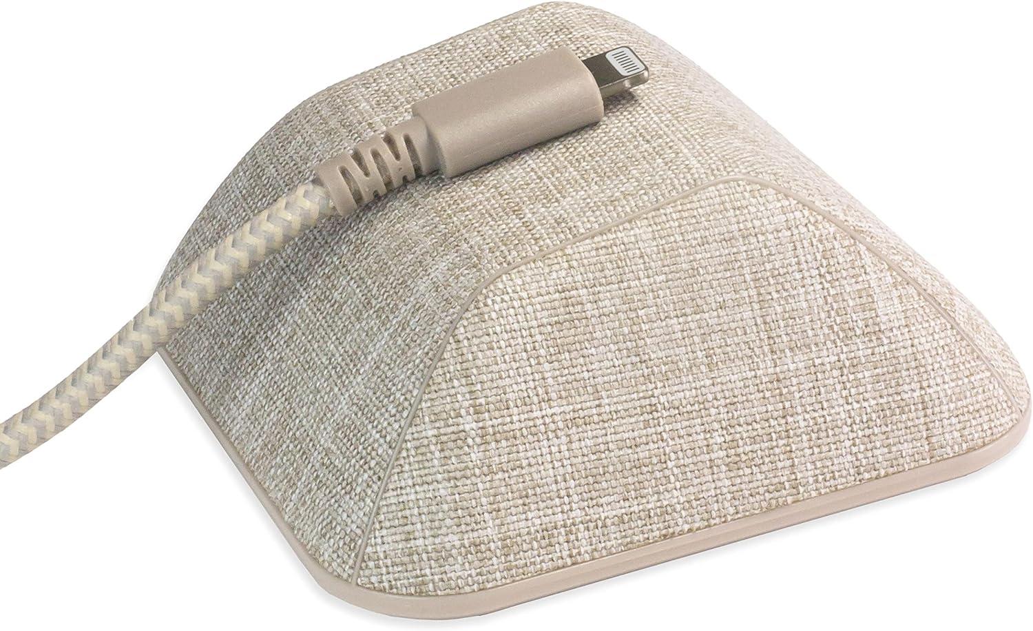 Beige Magnetic Cord Holder with Heathered Fabric Cover