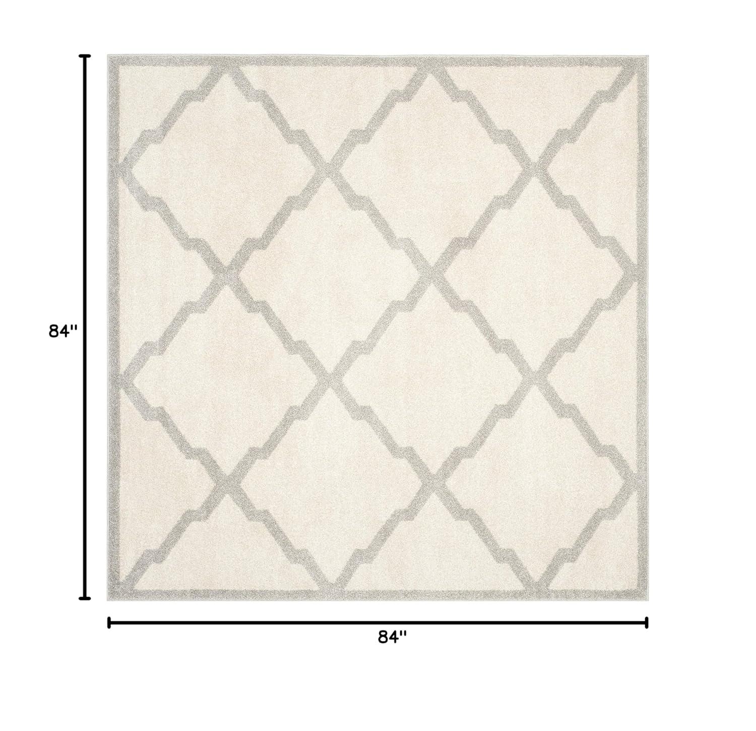 Amherst AMT421 Power Loomed Indoor Area Rug - Beige/Light Grey - 7'x7' - Safavieh